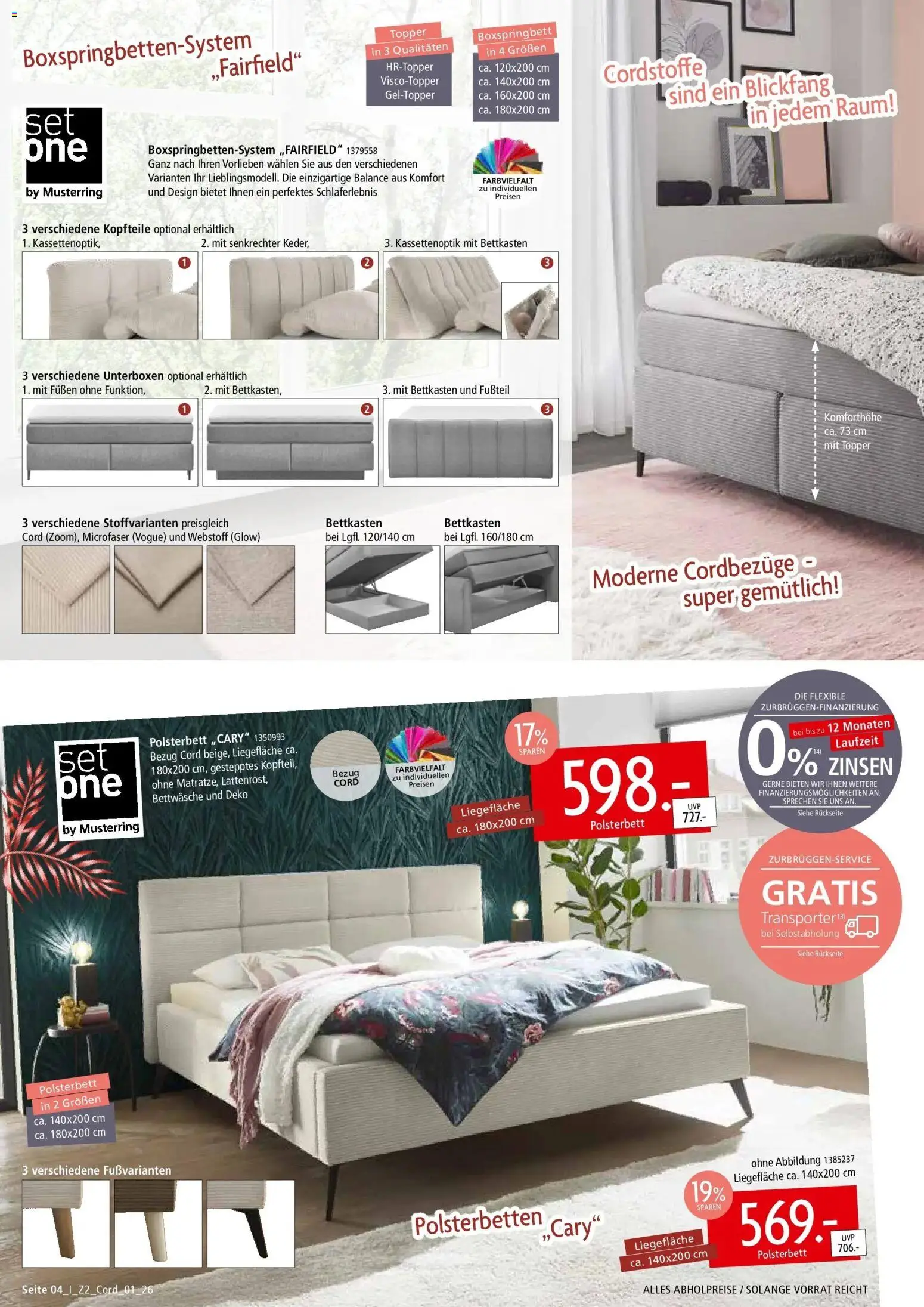 Zurbrüggen Unschlagbar günstig – gültig ab 28.03.2026 | Seite: 4 | Produkte: Boxspringbett, Polsterbett, Topper, Bettwäsche