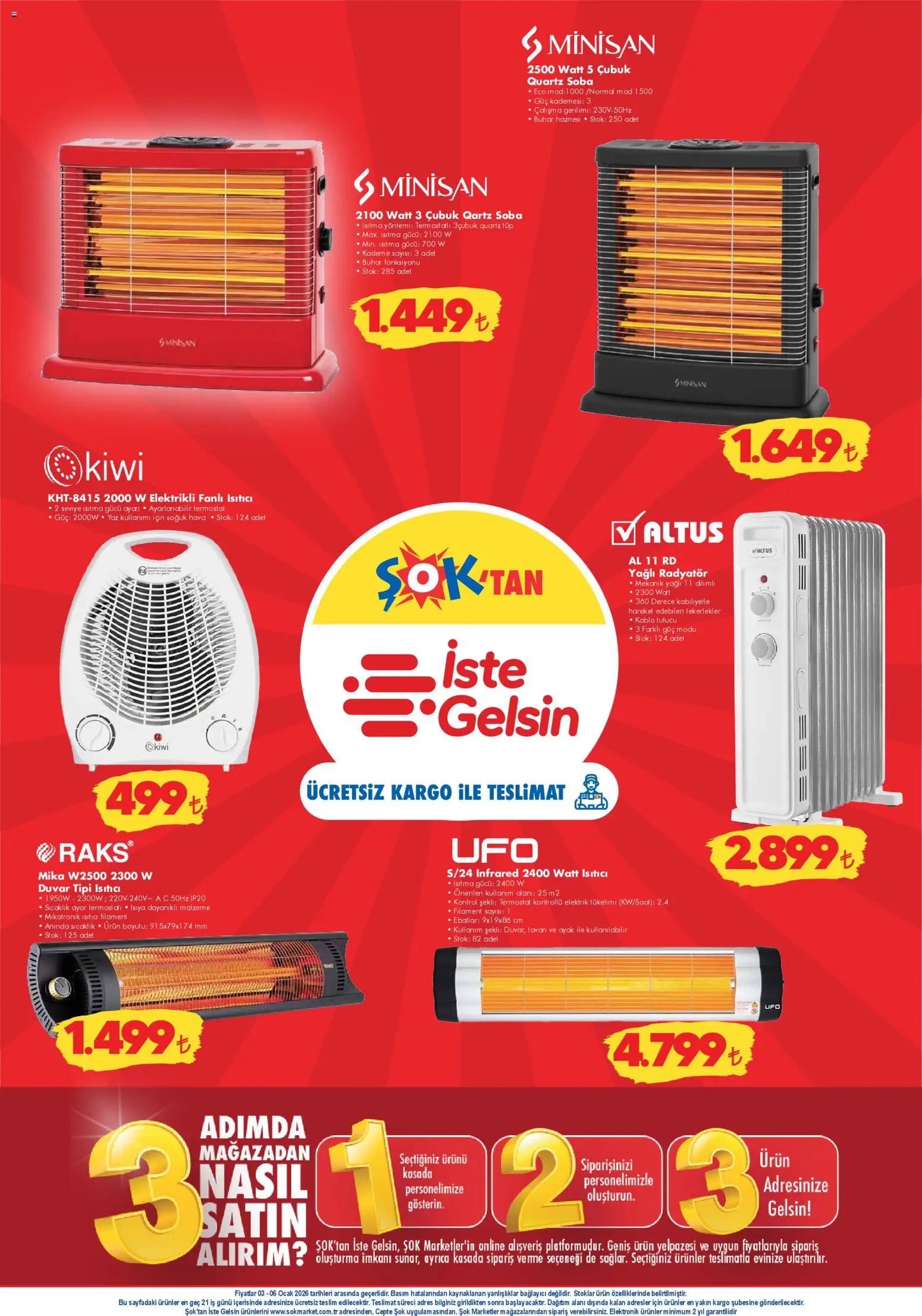 Şok Market Hafta sonu fırsatları - 03.01.2026 tarihinden itibaren geçerlidir | Sayfa: 4 | Ürünler: Radyatör, Soba, Kablo, Bağlayıcı