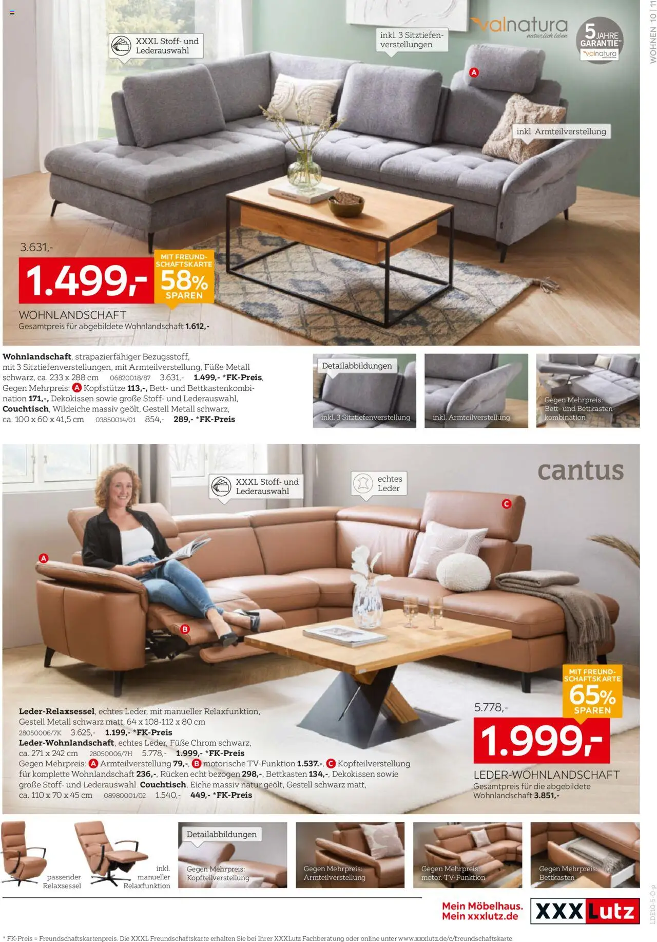 XXXL Lutz Polster Spezial – gültig ab 12.10.2025 | Seite: 11 | Produkte: Wohnlandschaft, Relaxsessel, Bett