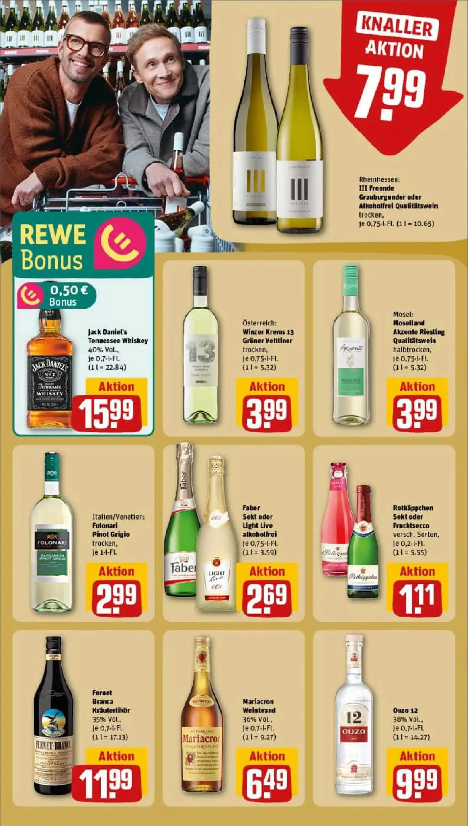 Rewe prospekt Köln / Rodenkirchen	 – gültig ab 11.01.2026 | Seite: 19 | Produkte: Ouzo, Jack Daniel's, Mariacron, Whiskey