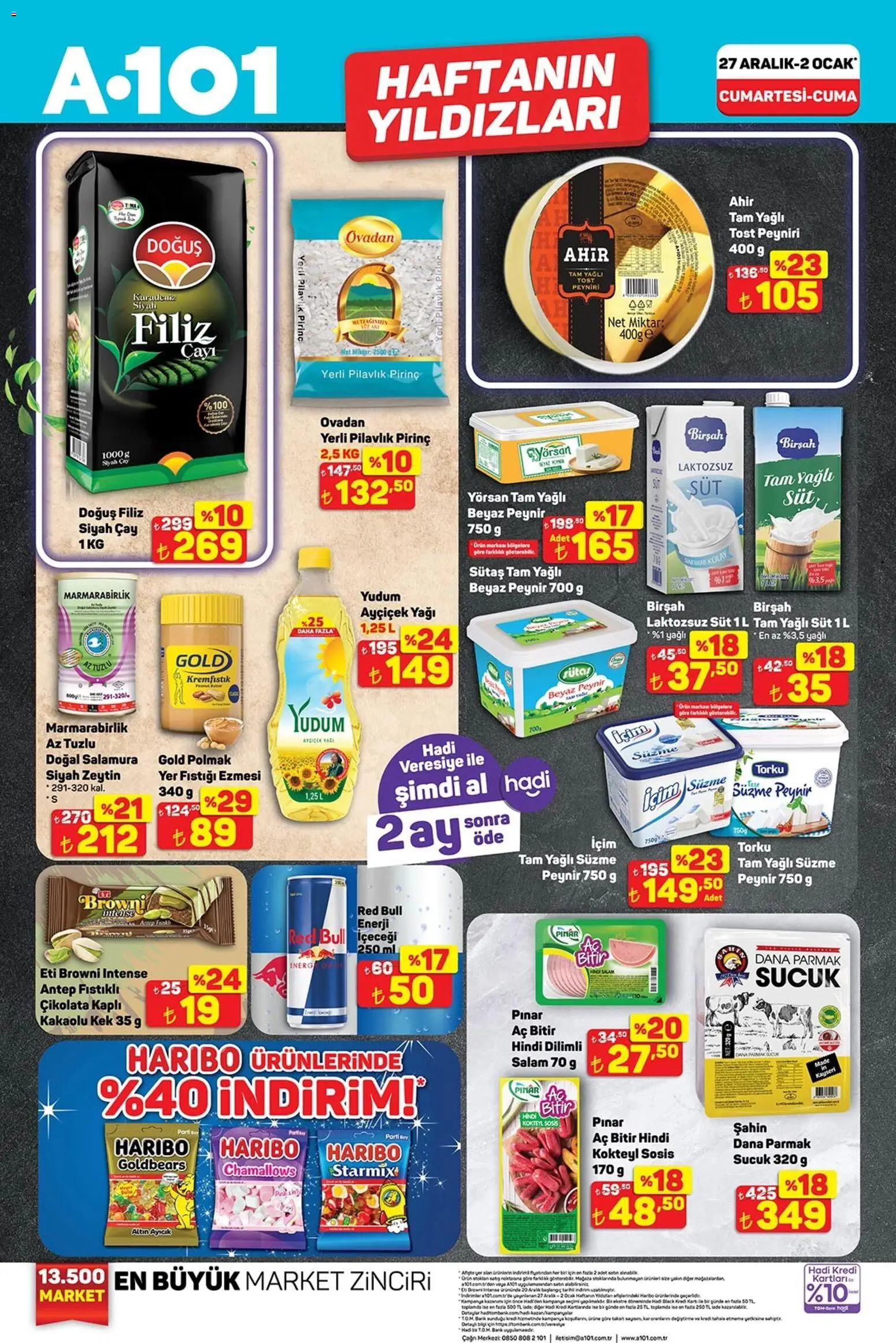 A101 Katalog - 27.12.2025 tarihinden itibaren geçerlidir | Sayfa: 1 | Ürünler: Peynir, Salam, Pirinç, Sosis