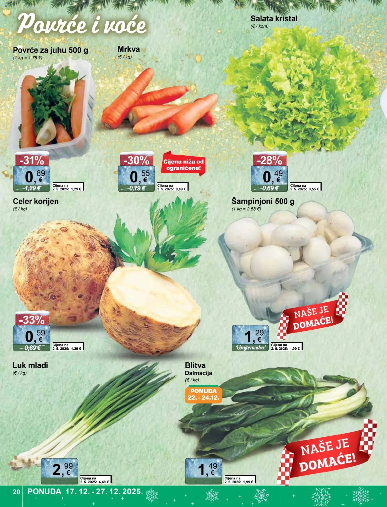 KTC katalog | vrijedi od 17.12.2025 | Stranica: 20 | Proizvodi: Celer, Mrkva, Šampinjoni, Salata