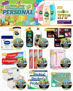 Take n Pay specials catalogue – valid from 23.03.2026 | Page: 28 | Products: Pads, Milk, Oil, Tea