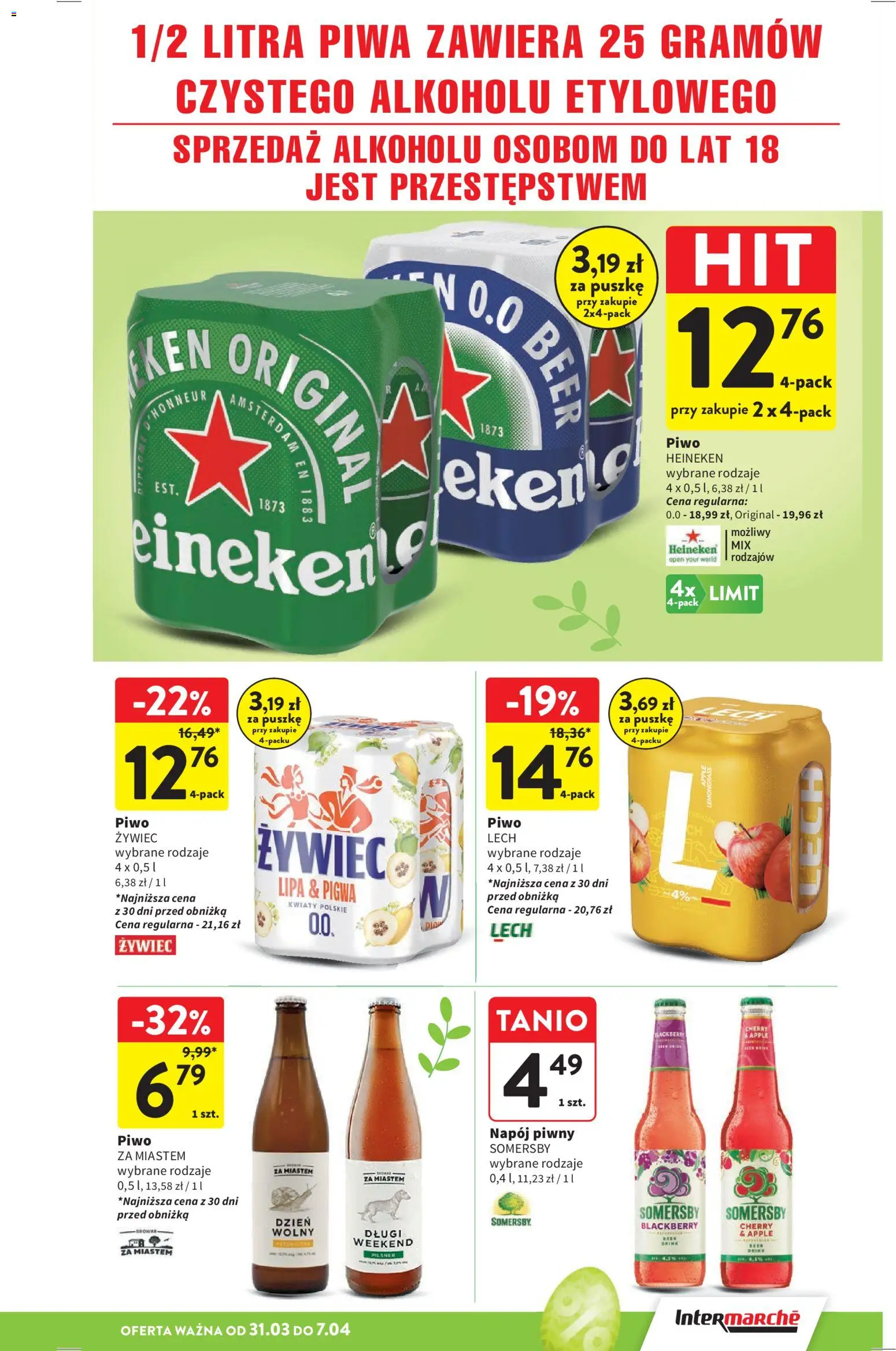 Intermarche gazetka od 31.03.2026 | Strona: 41 | Produkty: Pigwa, Piwo, Kwiaty, Heineken