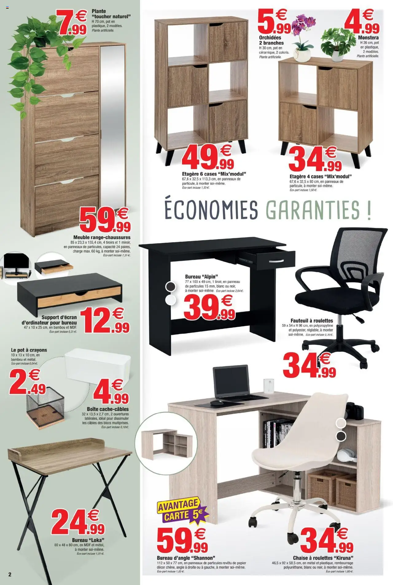  | Page: 2 | Produits: Bureau, Fauteuil, Étagère, Chaise