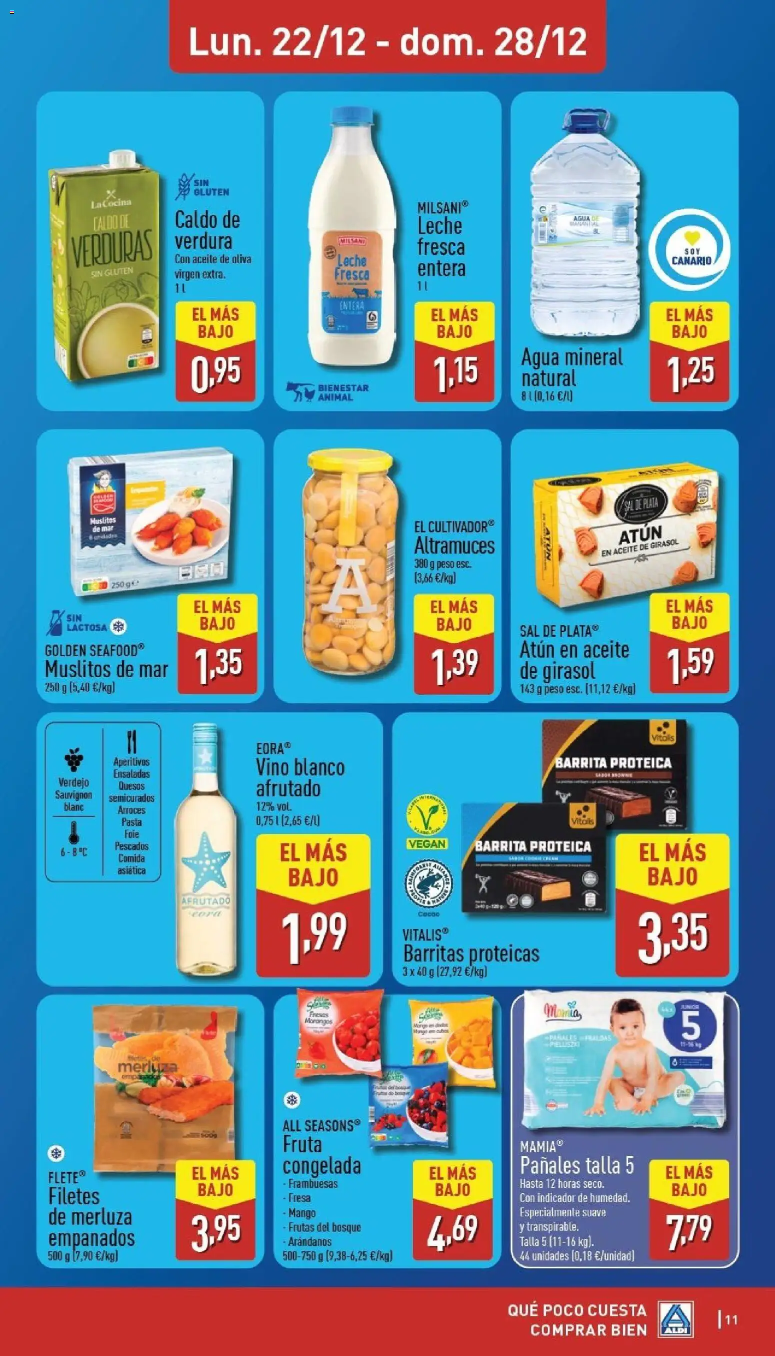 Aldi folleto Canarias │ válido desde el 22.12.2025 | Página: 11 | Productos: Vino, Aceite de oliva, Αφυγραντήρας, Φρυγανιές σικάλεως