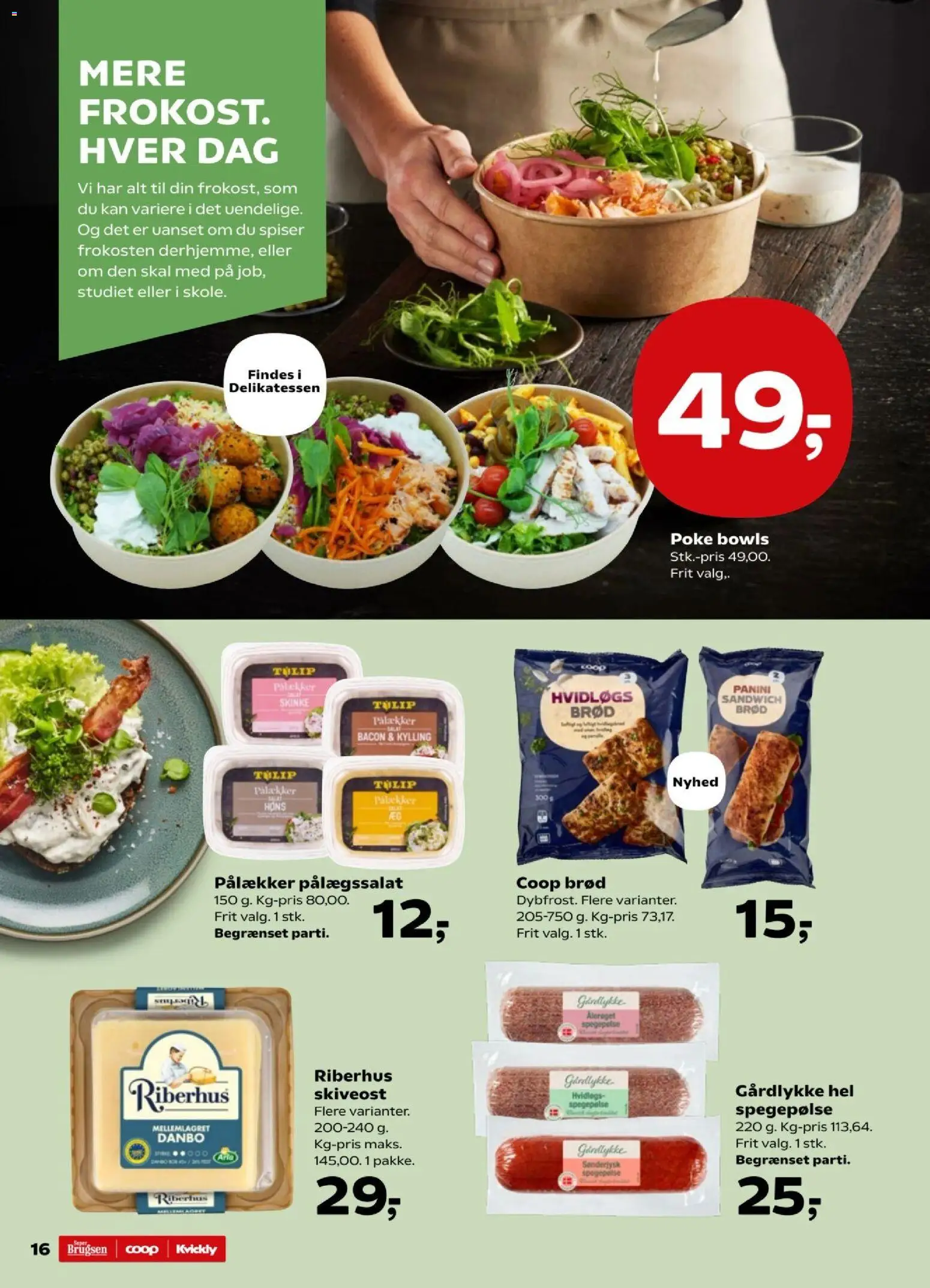 Kvickly tilbudsavis – gyldig fra 24.04.2026 | Side: 16 | Produkter: Skinke, Spegepølse, Bacon, Søm