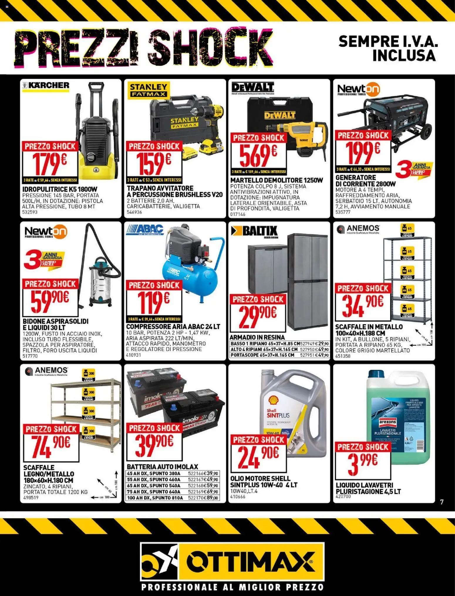 Volantino Ottimax del 09.04.2026 | Pagina: 7 | Prodotti: Tubo, Trapano, Martello, Batteria