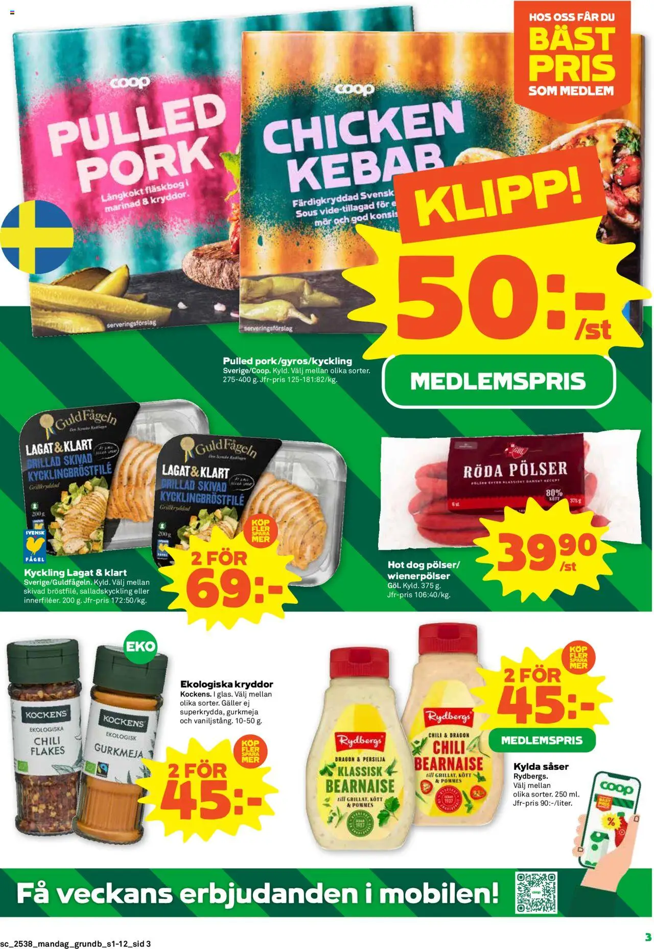 Stora Coop reklamblad aktuell från 15.09.2025 | Sida: 3 | Produkter: Galler, Marinad, Chili