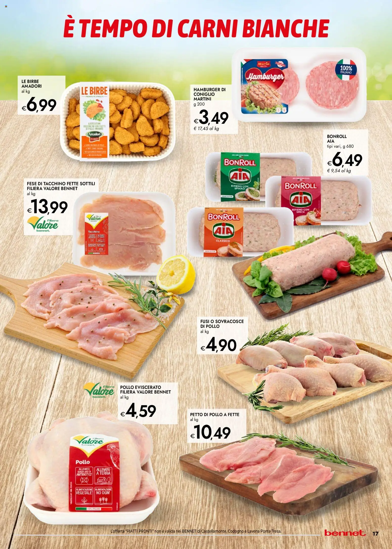 Volantino bennet del 23.04.2026 | Pagina: 17 | Prodotti: Petto di Pollo, Pollo, Tacchino, Spinaci