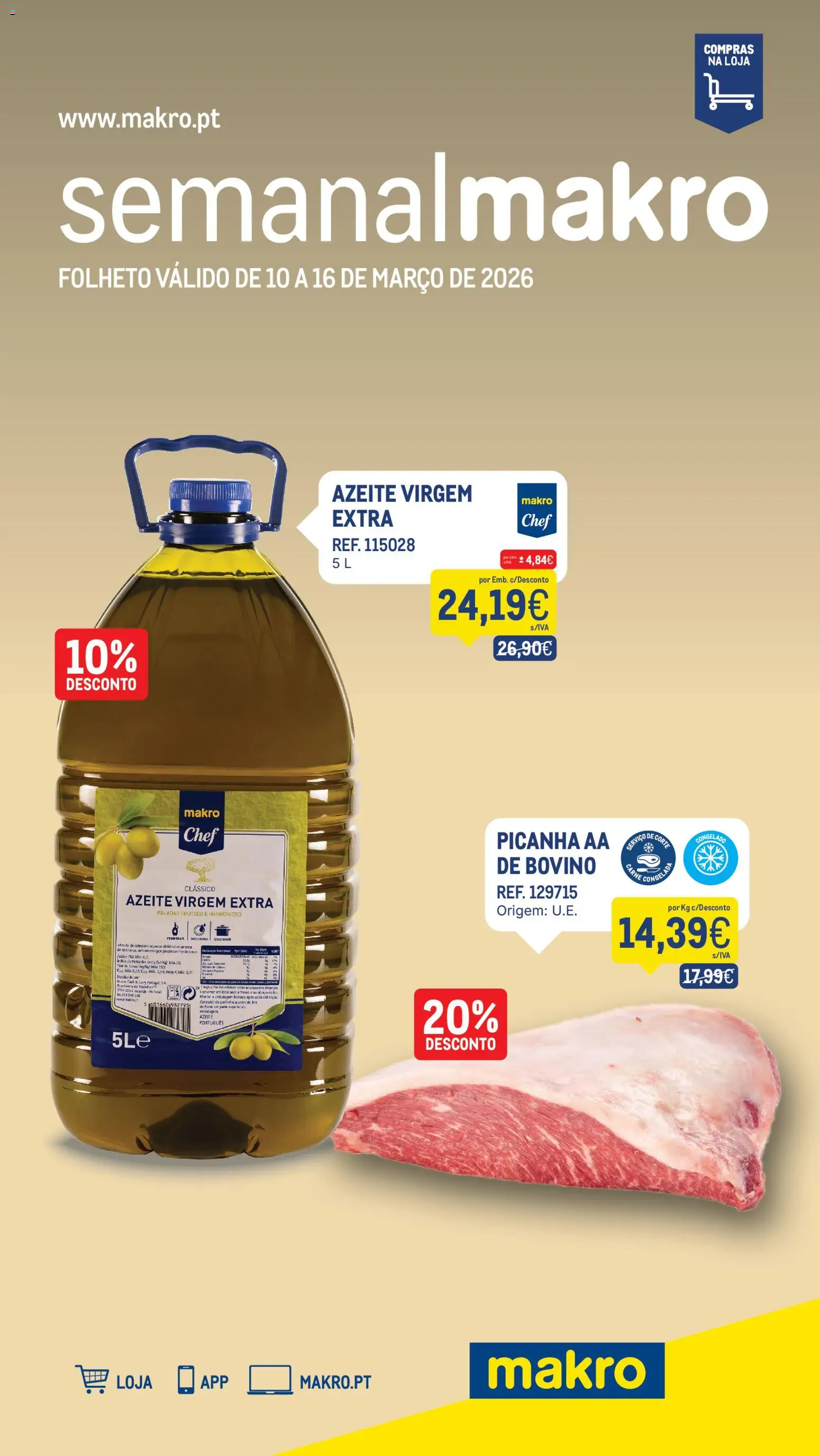 Makro folheto │ válido de 10.03.2026 | Página: 1 | Produtos: Azeite, Carne