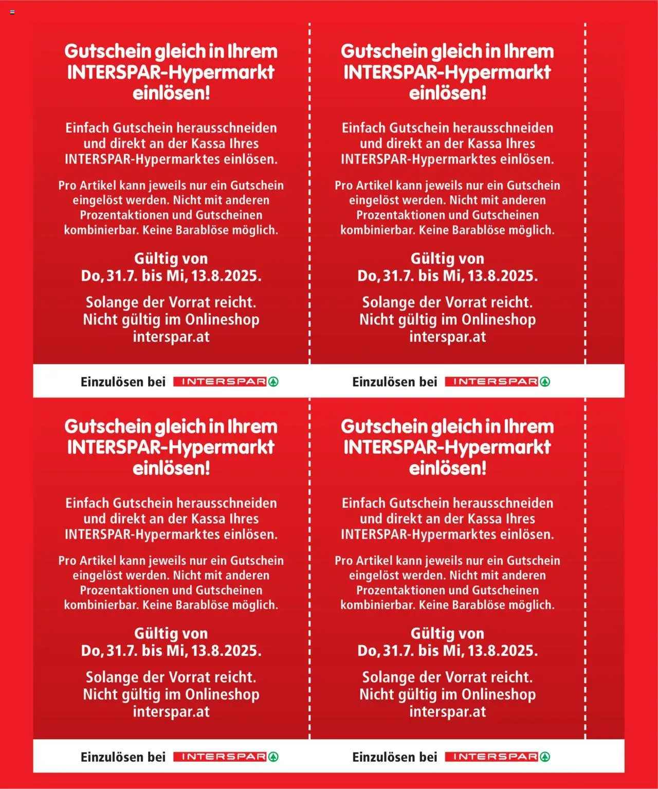Interspar - Gutscheinheft 55 Jahre  gültig ab 31.07.2025 | Seite: 12
