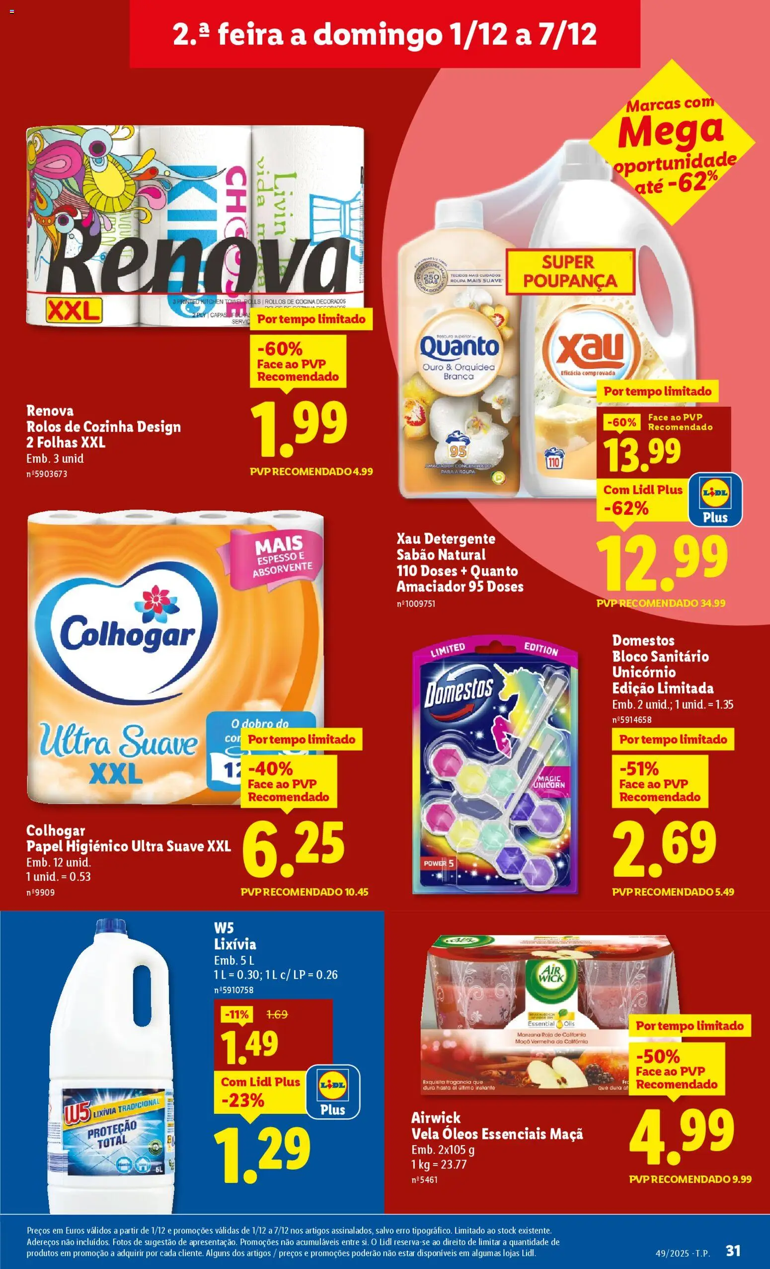 Lidl folheto │ válido de 01.12.2025 | Página: 31 | Produtos: Papel higiénico, Sabão, Detergente, Maça