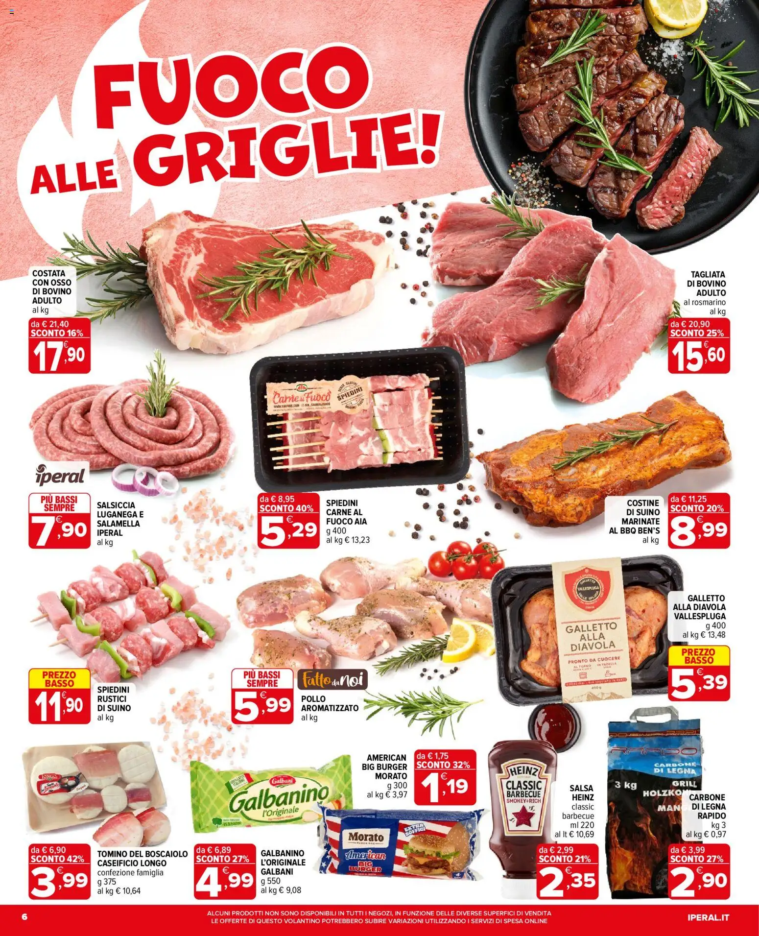Volantino Iperal del 22.04.2026 | Pagina: 6 | Prodotti: Rosmarino, Salsiccia, Rustici, Spiedini
