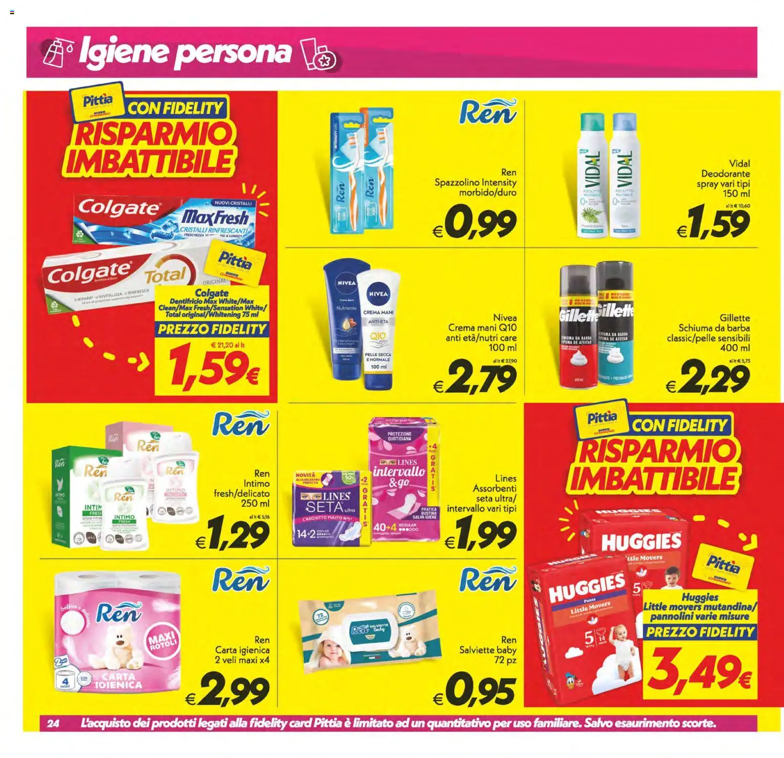 Volantino SuperConveniente del 03.02.2026 | Pagina: 24 | Prodotti: Crema, Pannolini, Schiuma da barba, Carta igienica