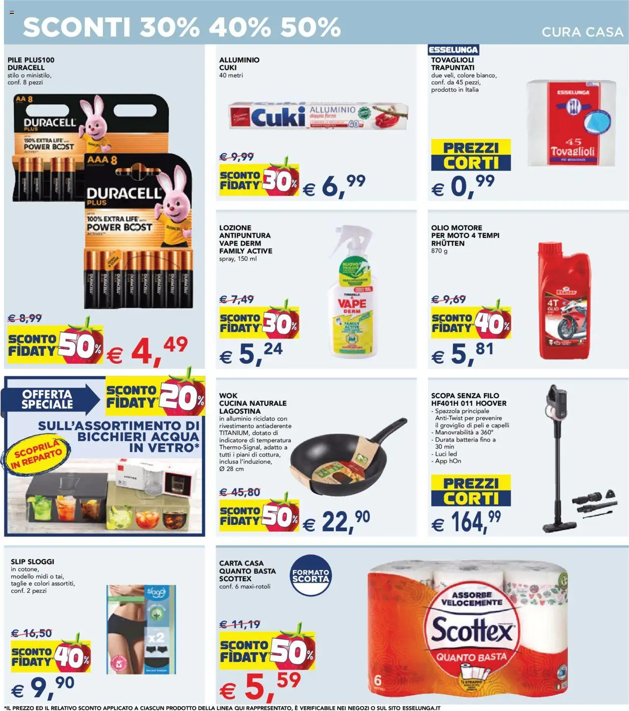 Volantino Esselunga S del 14.08.2025 | Pagina: 19 | Prodotti: Slip, Acqua, Olio, Batteria
