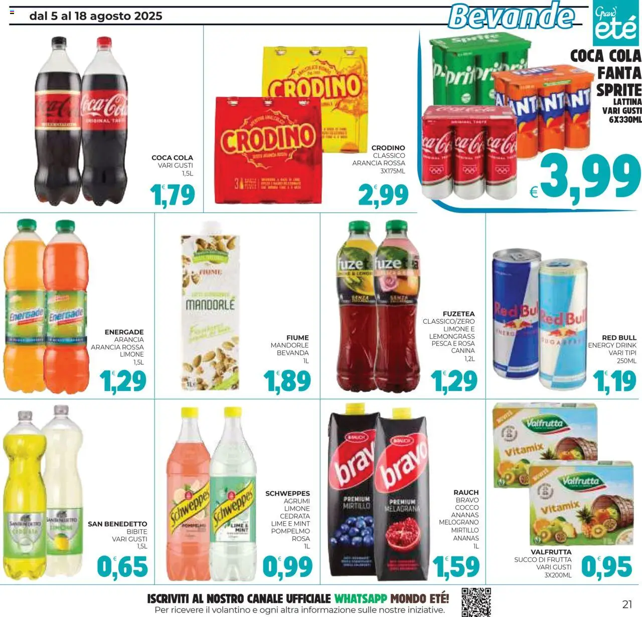 Volantino Eté del 05.08.2025 | Pagina: 21 | Prodotti: Frutta, Agrumi, Mandorle, Succo di frutta