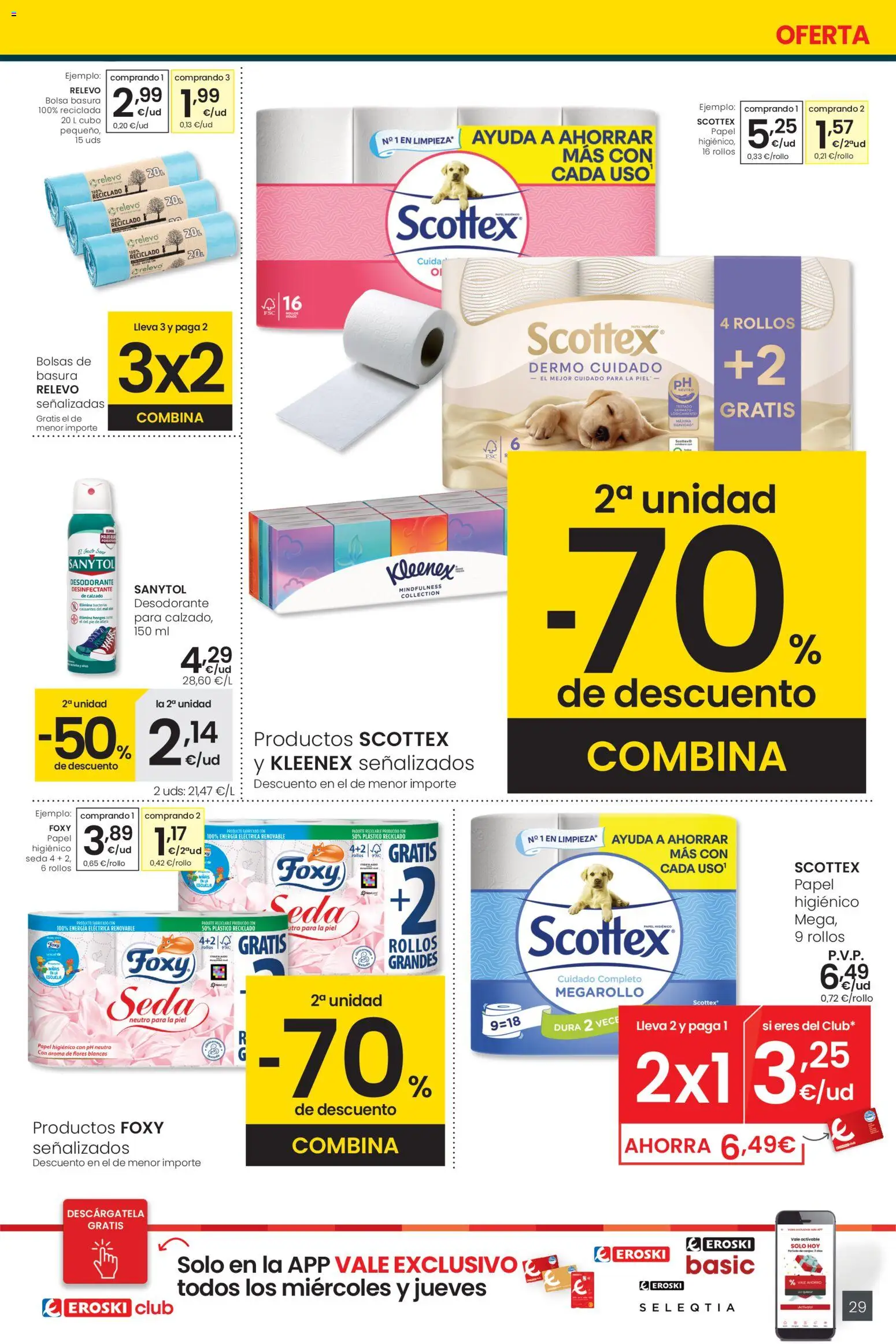 Eroski - Center │ válido desde el 05.01.2026 | Página: 29 | Productos: Desodorante, Papel higienico, Bolsa