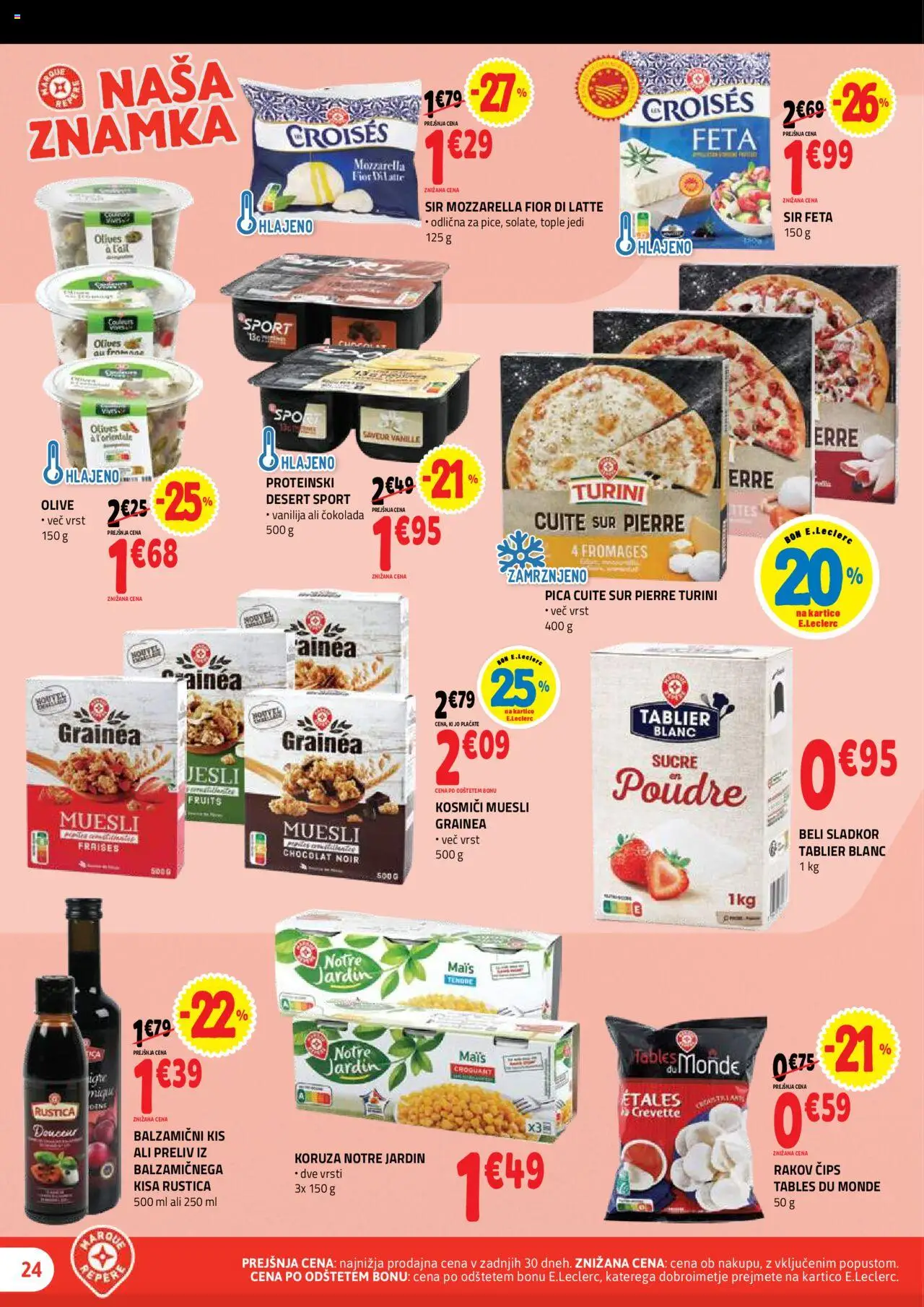E.leclerc katalog │ velja od 13.08.2025 | Stran: 24 | Izdelki: Muesli, Kosmici, Cips, Sladkor
