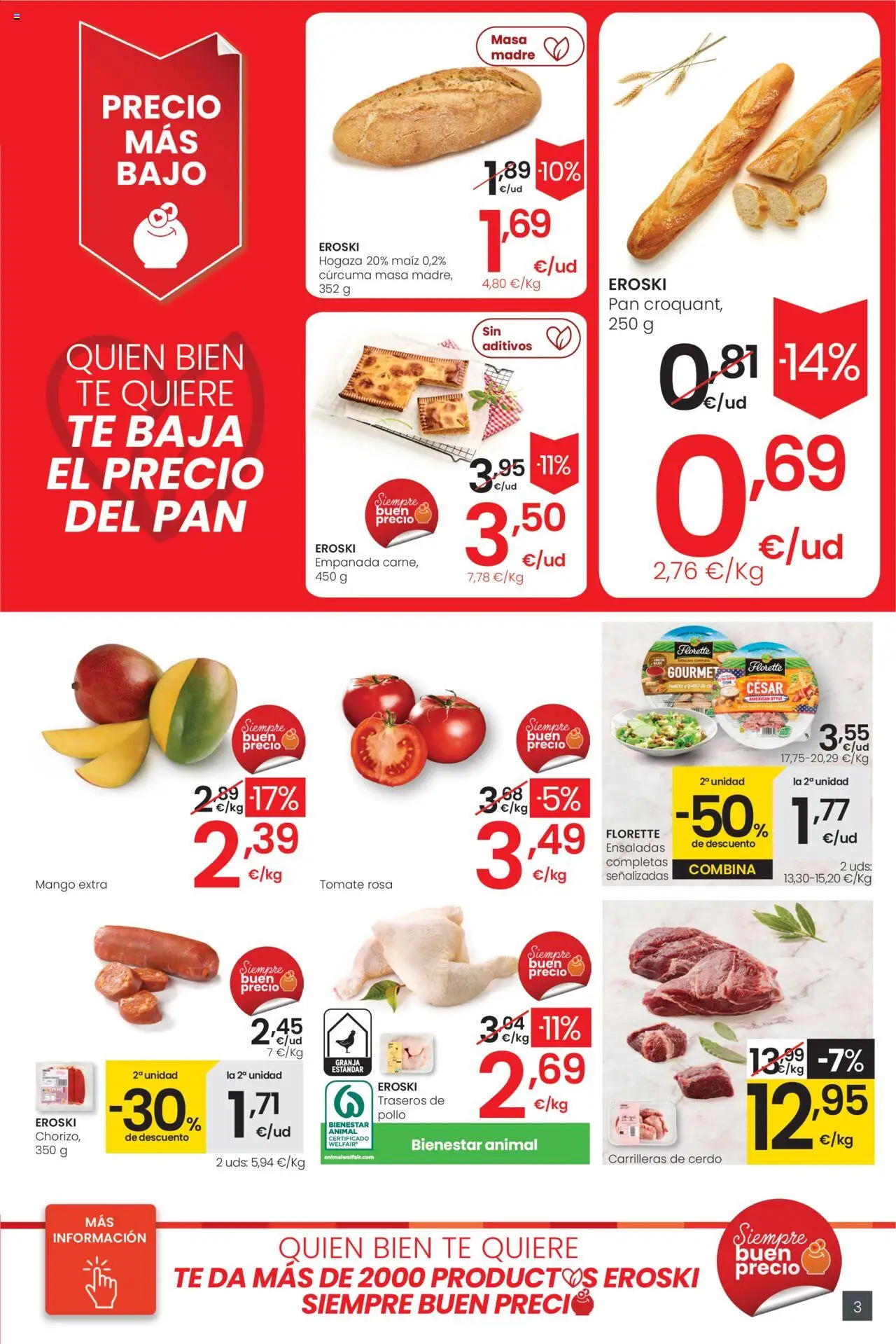 Eroski - Precio más bajo  │ válido desde el 16.10.2025 | Página: 3 | Productos: Queso, Cerdo, Té, Ρούτερ