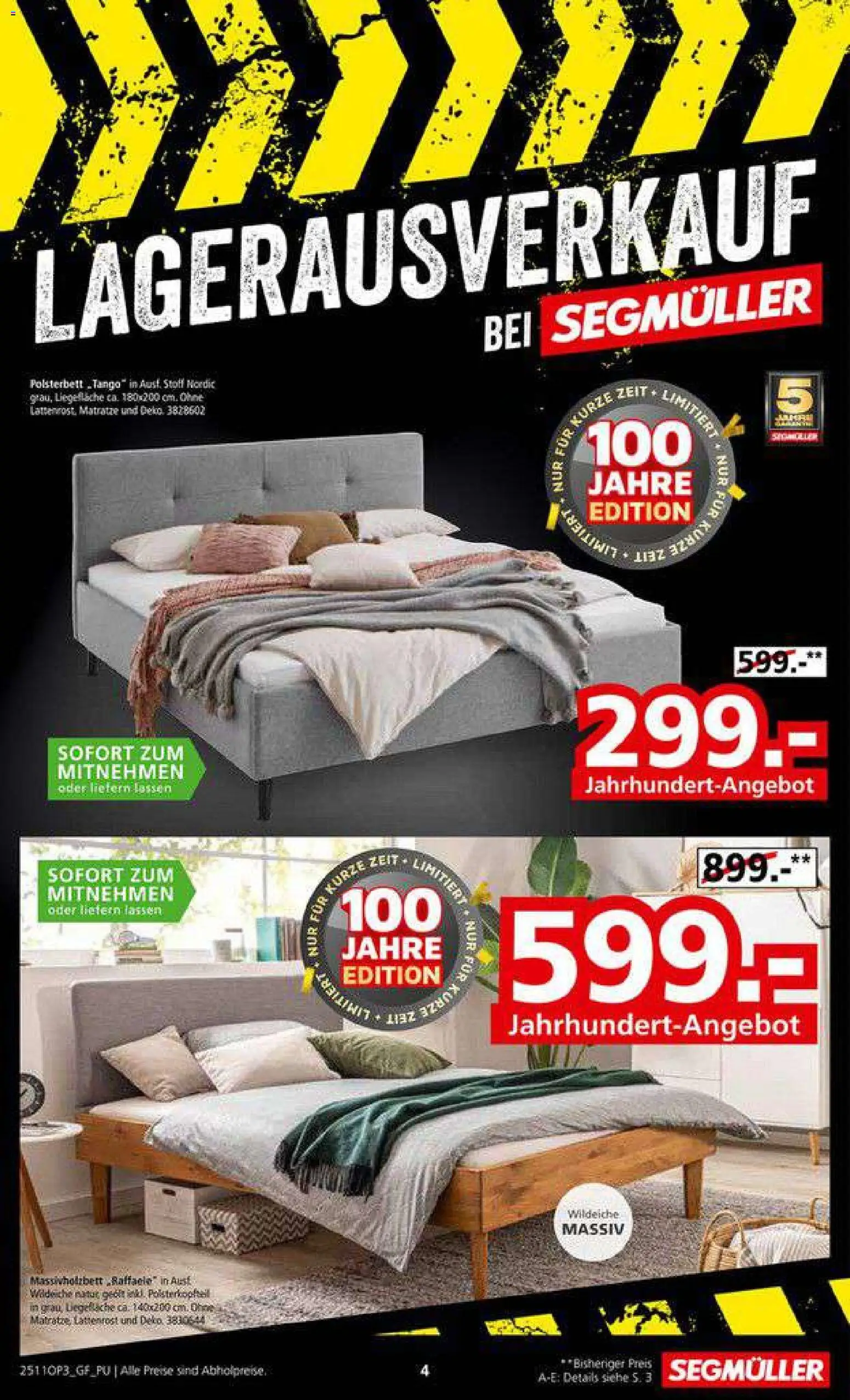 Segmüller Lagerausverkauf bei Segmüller – gültig ab 22.11.2025 | Seite: 4 | Produkte: Matratze, Lattenrost, Polsterbett
