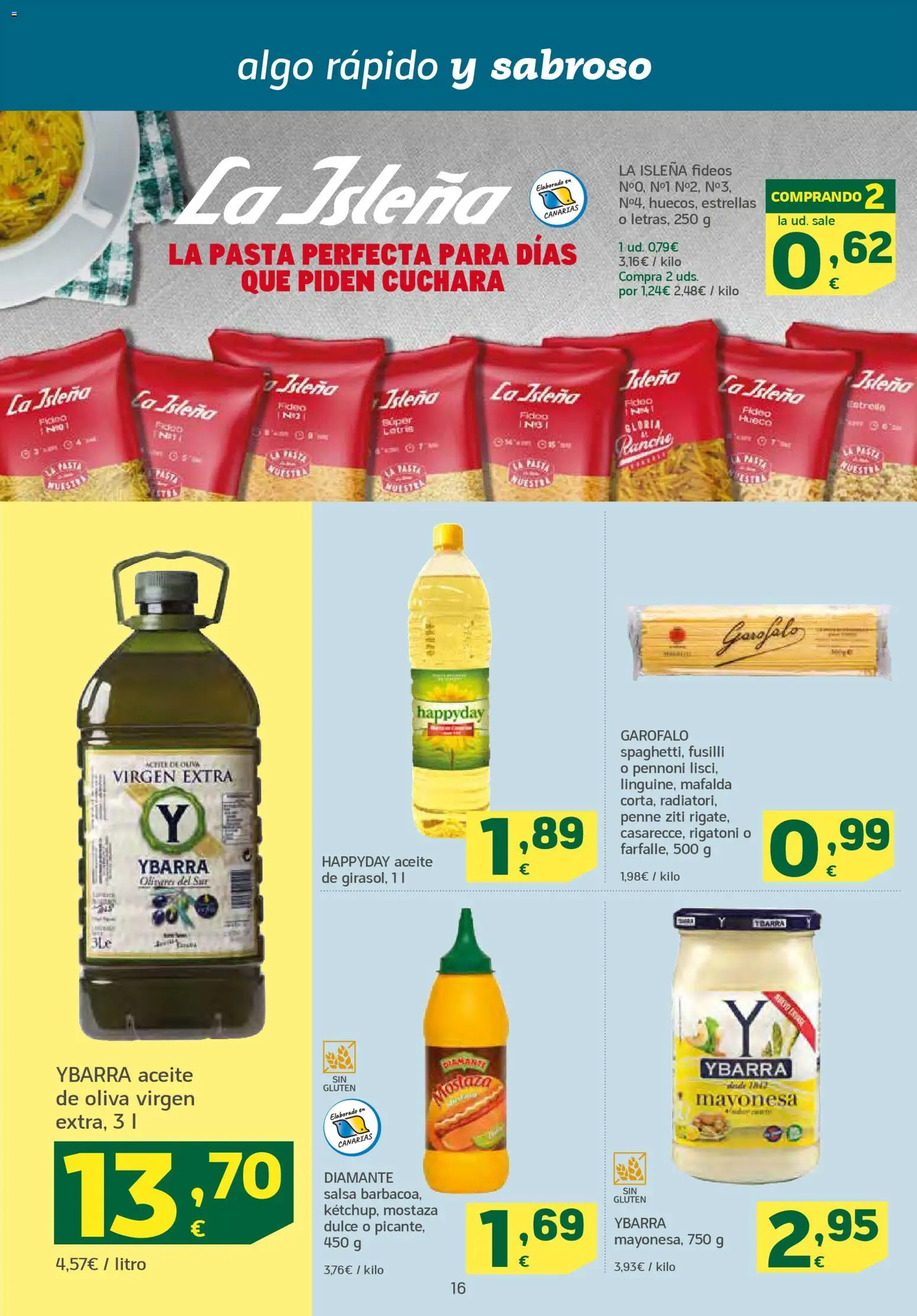 HiperDino folleto │ válido desde el 23.01.2026 | Página: 16 | Productos: Aceite, Fideos, Pasta, Οθόνη προβολής
