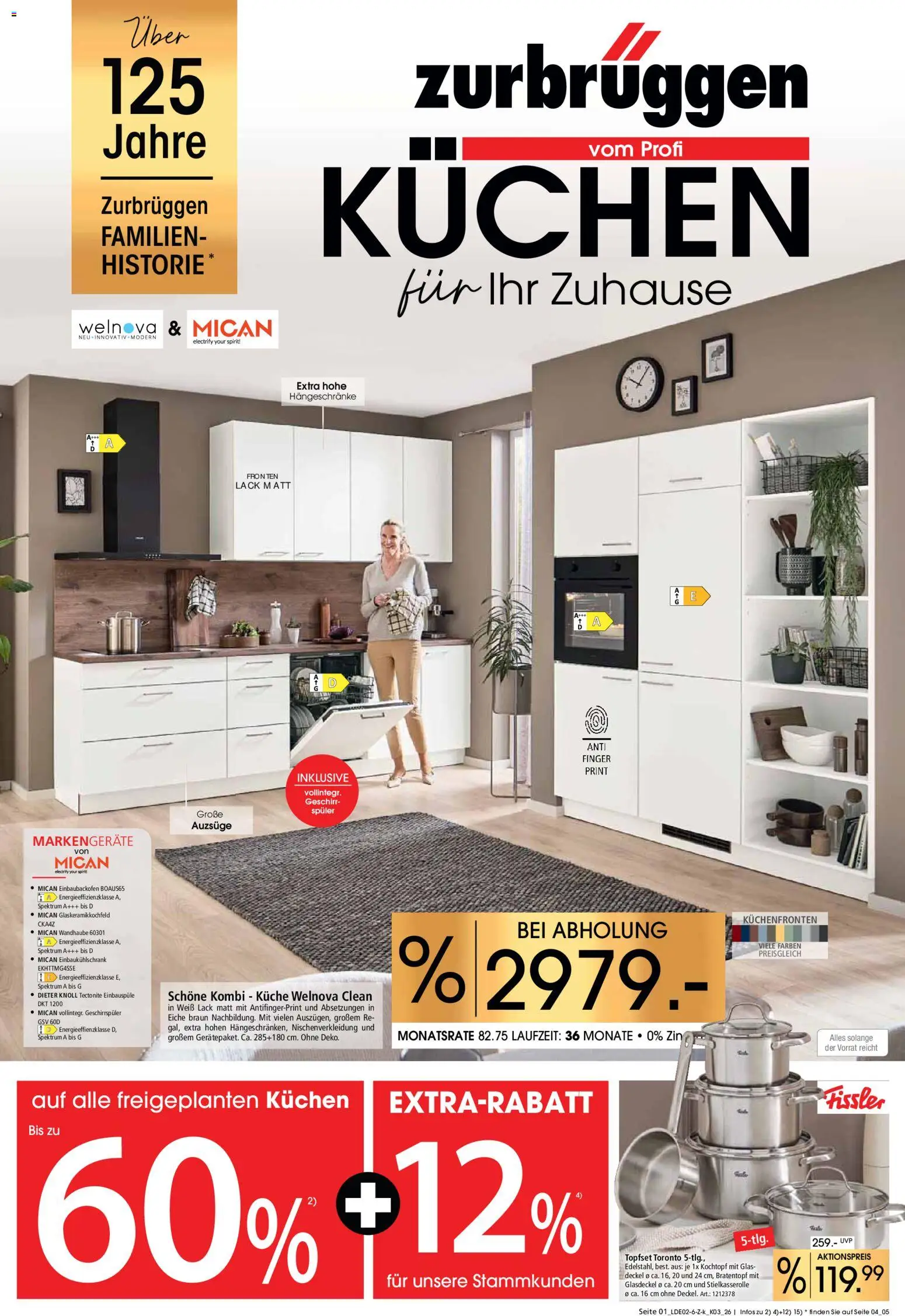 Zurbrüggen Küchen für Ihr Zuhause – gültig ab 22.02.2026 | Seite: 1 | Produkte: Geschirrspüler, Küche, Kuchen