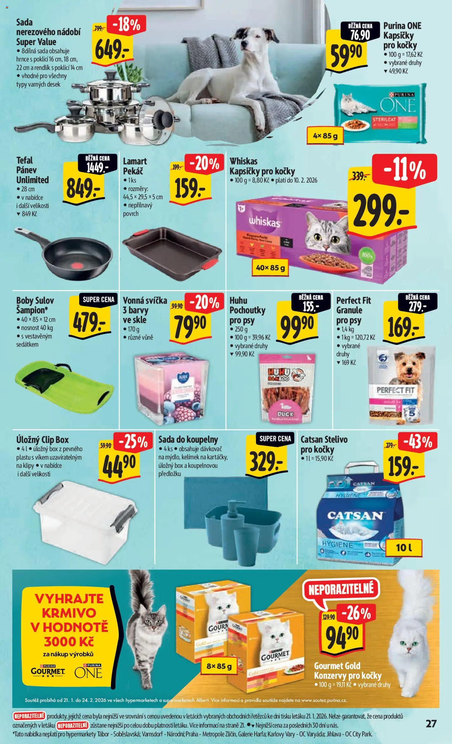 Albert leták - Hypermarket od 28.01.2026 | Strana: 34 | Produkty: Gourmet, Pánev, Catsan, Granule