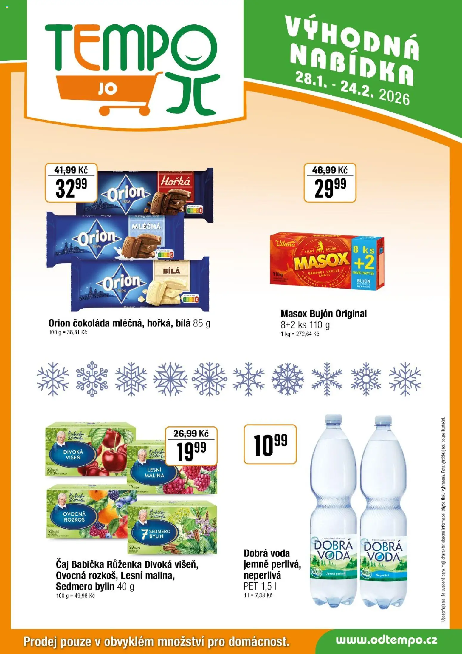 Tempo leták - JO od 28.01.2026 | Strana: 6 | Produkty: Dobrá voda, Voda, Čaj, Bujón