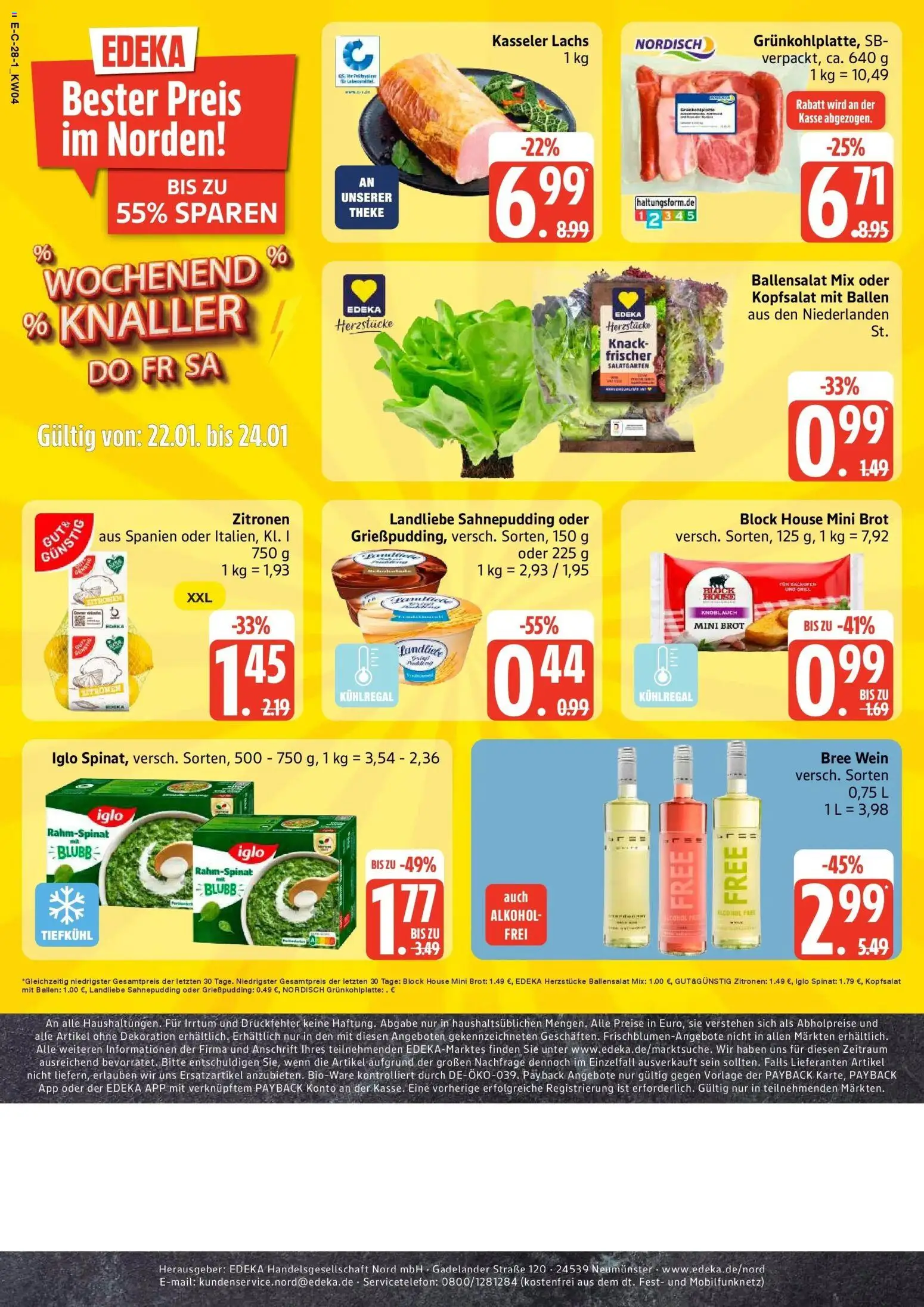 Edeka prospekt Bremervörde	 – gültig ab 18.01.2026 | Seite: 32 | Produkte: Iglo, Lachs, Wein, Zitronen
