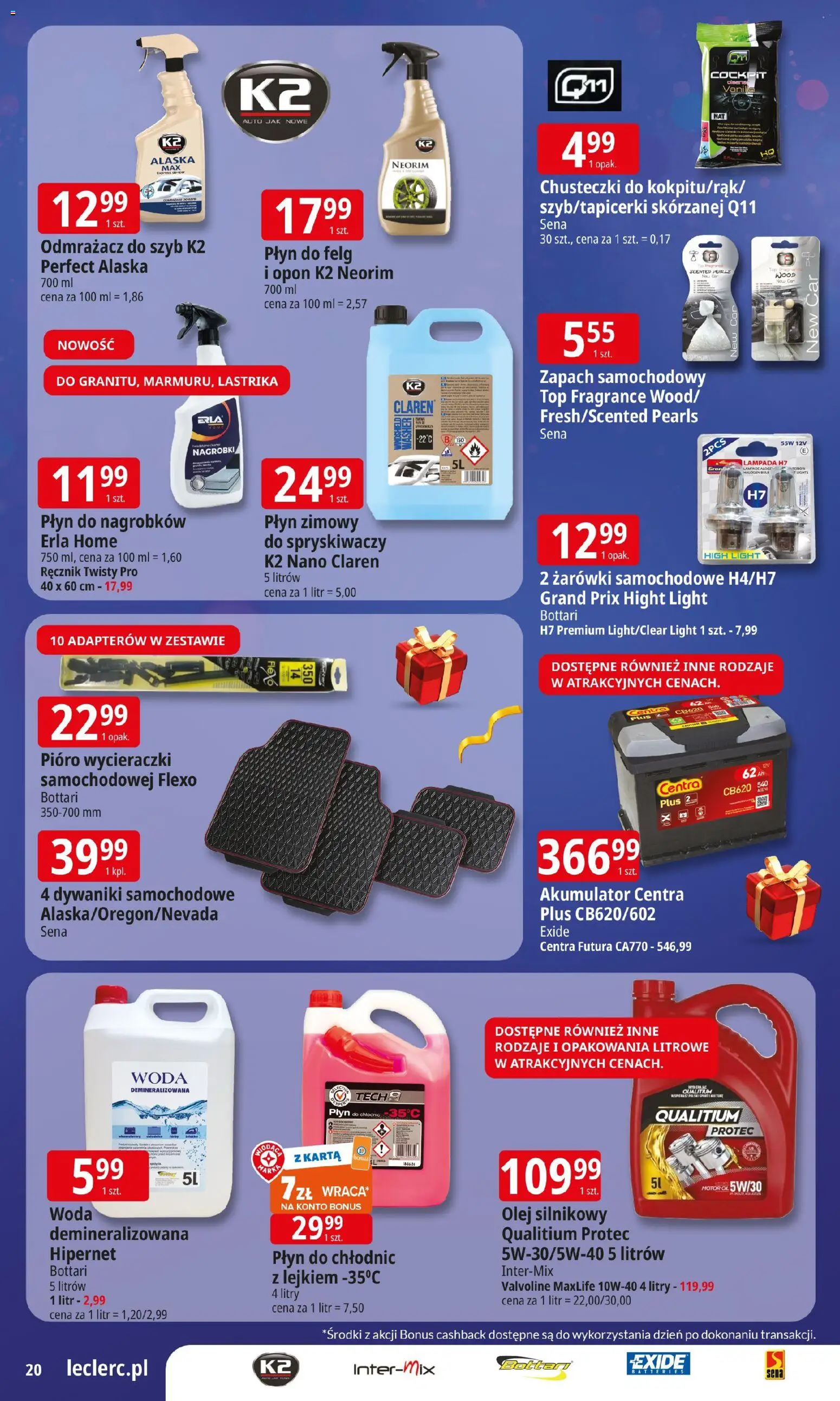 E.Leclerc Gazetka - Wrocław prezenty od 02.12.2025 | Strona: 20 | Produkty: Top, Dywaniki, Zapach, Żarówki