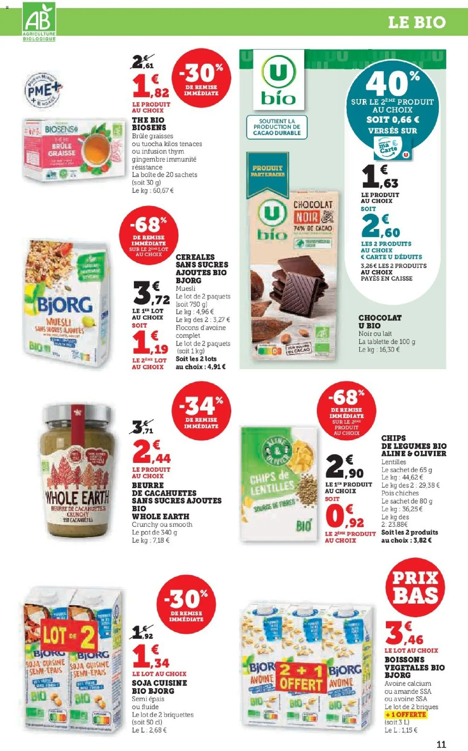 {H1} | Page: 11 | Produits: Flocons d’avoine, Chocolat, Céréales, Chips