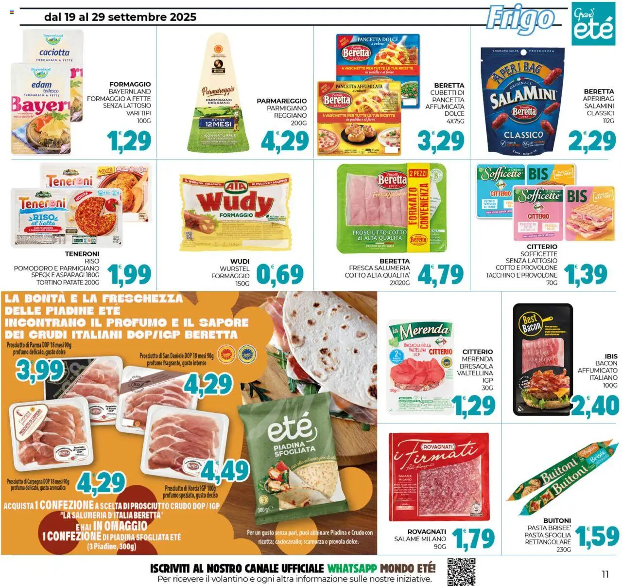 Volantino Eté del 19.09.2025 | Pagina: 11 | Prodotti: Salame, Provola, Asparagi, Profumo