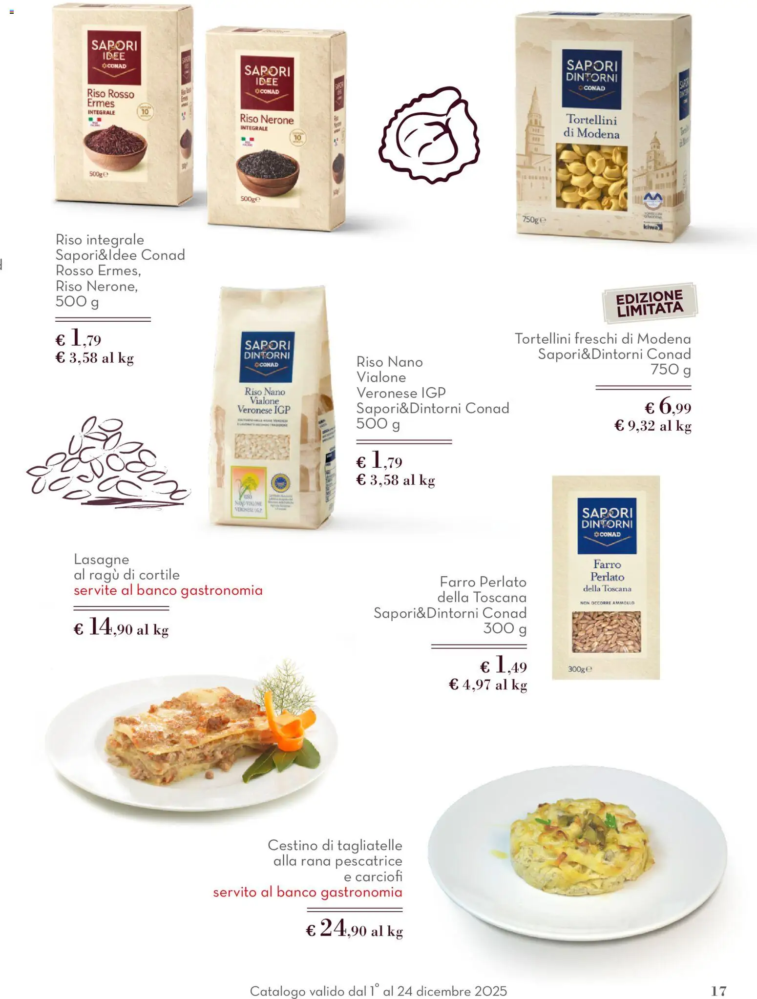 Volantino Conad del 01.12.2025 | Pagina: 17 | Prodotti: Riso, Tagliatelle, Carciofi, Ragú