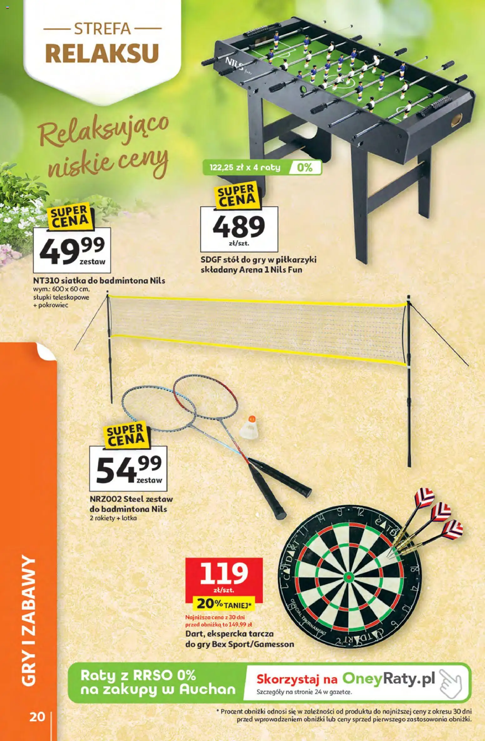 Auchan gazetka - Strefa Relaksu Hipermarket od 09.04.2026 | Strona: 20 | Produkty: Stół, Siatka, Gry