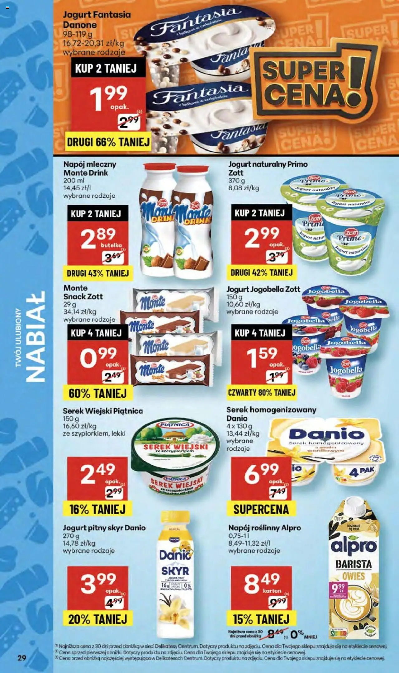 Delikatesy Centrum Gazetka od 09.10.2025 | Strona: 29 | Produkty: Serek, Jogurt pitny, Serek wiejski, Jogurt