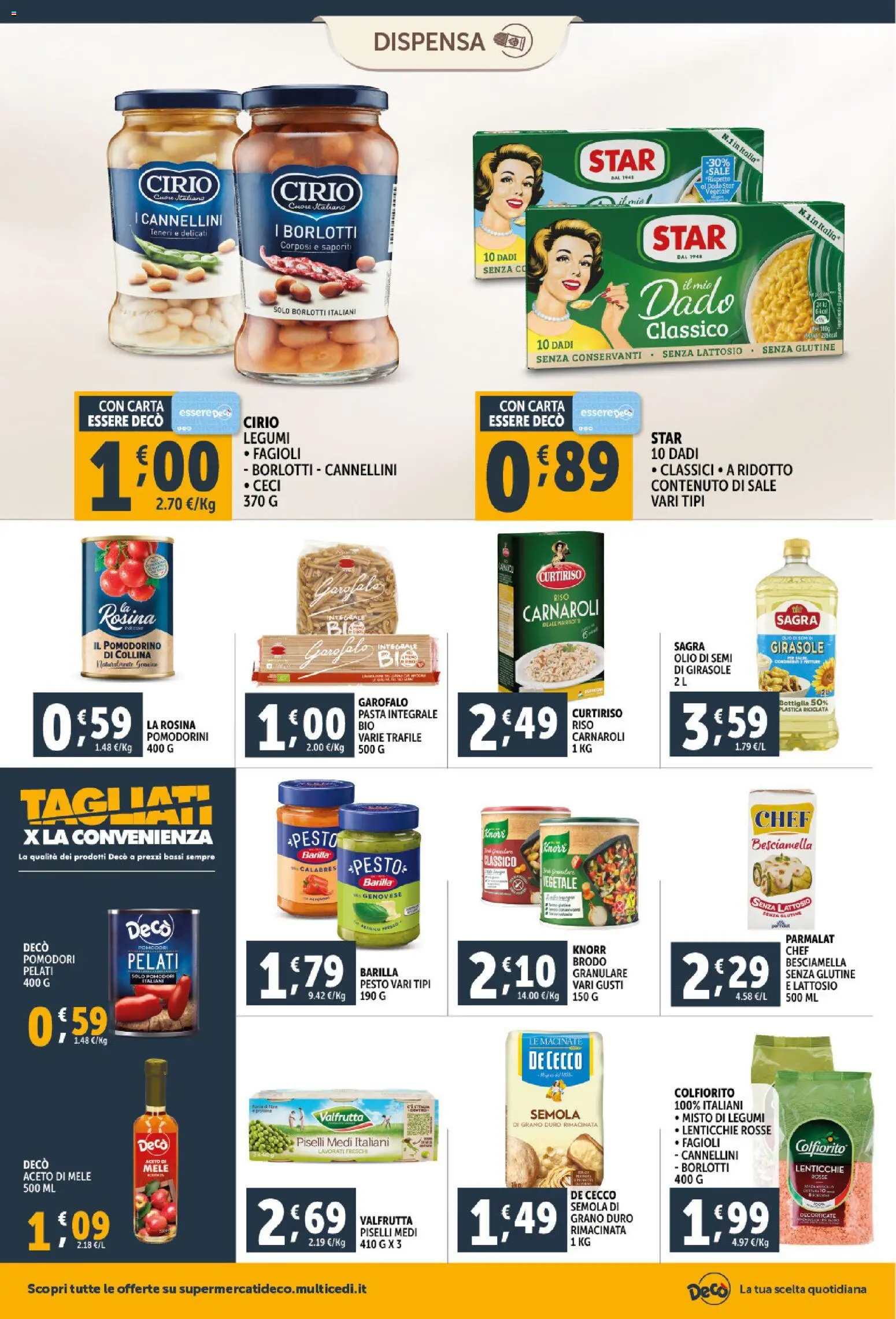 Volantino Decò del 23.02.2026 | Pagina: 12 | Prodotti: Ceci, Lenticchie, Pesto, Bottiglia
