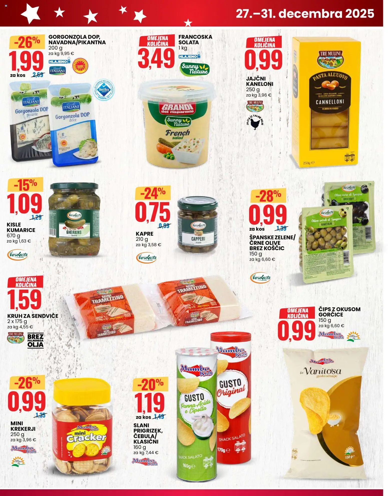 Novi Eurospin katalog ponudbe – veljaven od 27.12.2025 | Stran: 3 | Izdelki: Kos, Kruh, Cips, Solata