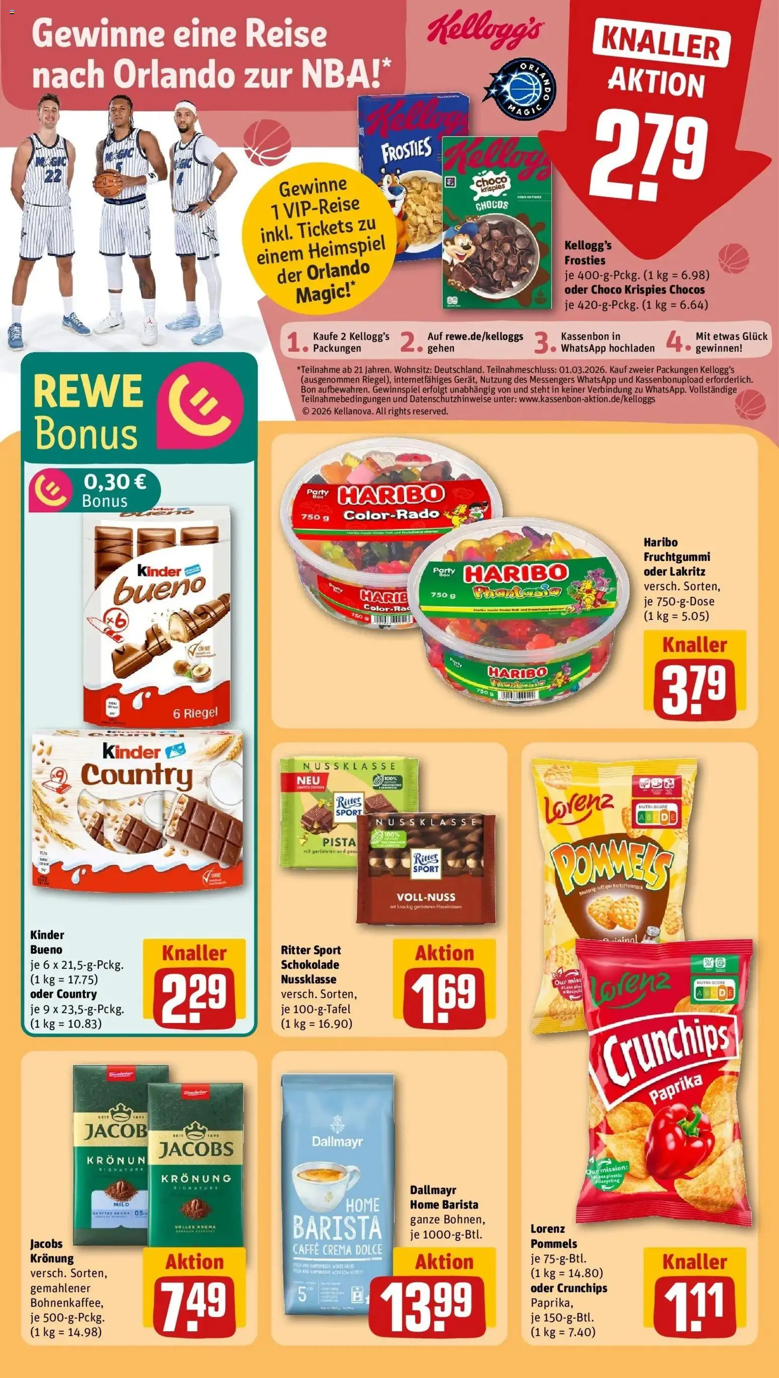 Rewe prospekt Münchsmünster	 – gültig ab 09.02.2026 | Seite: 29 | Produkte: Haribo, Kellogg's, Dallmayr, Chips