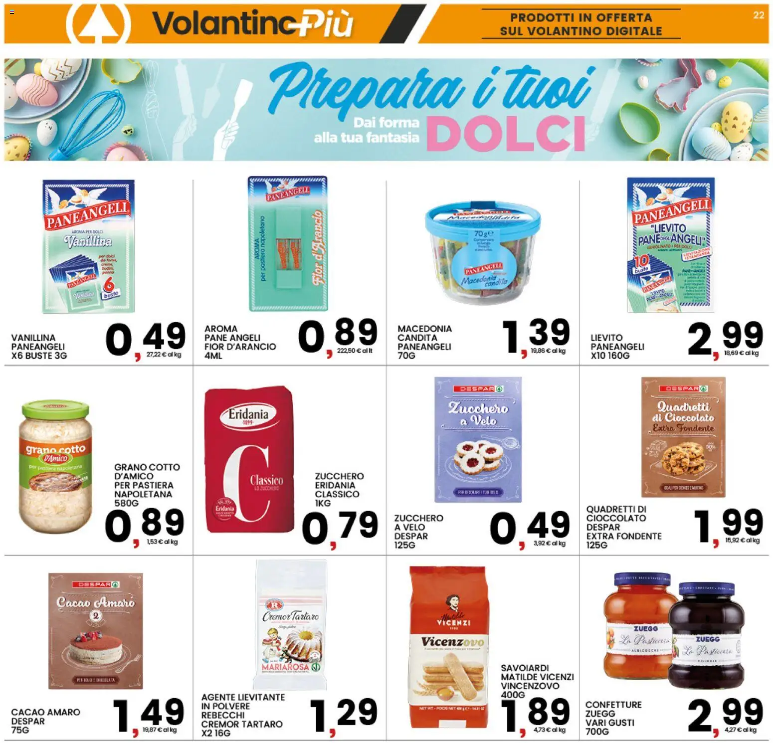 Volantino Interspar del 25.03.2026 | Pagina: 26 | Prodotti: Cioccolato, Zucchero, Savoiardi, Amaro