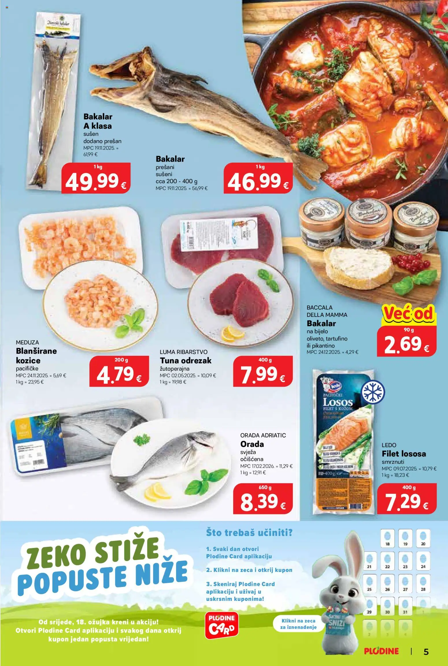 Plodine katalog | vrijedi od 25.03.2026 | Stranica: 5 | Proizvodi: Ledo, Losos, Tuna, Kozice