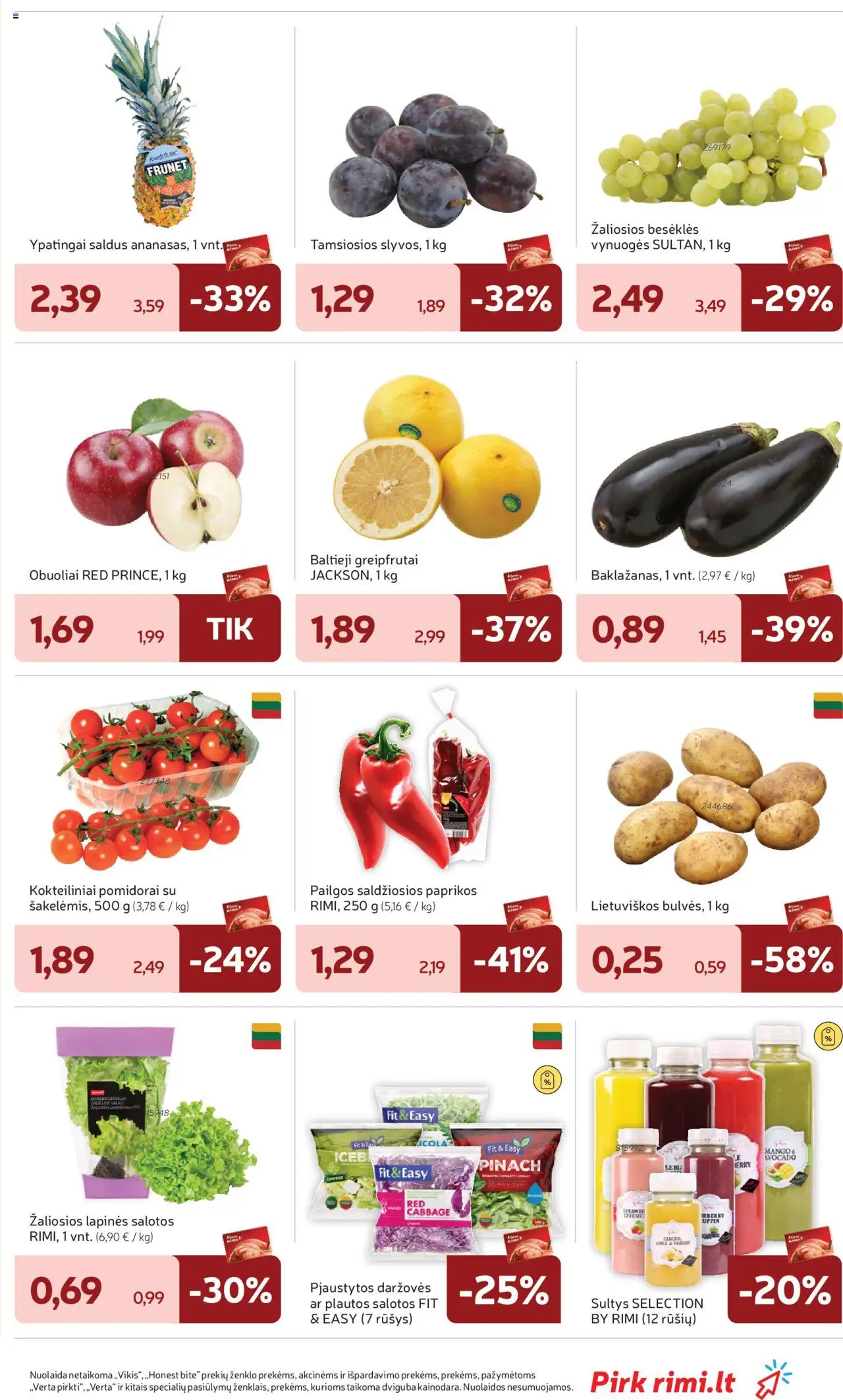 Rimi akcijos nuo 14.10.2025 | Puslapis: 11 | Prekių: Salotos, Sultys, Obuoliai, Pomidorai