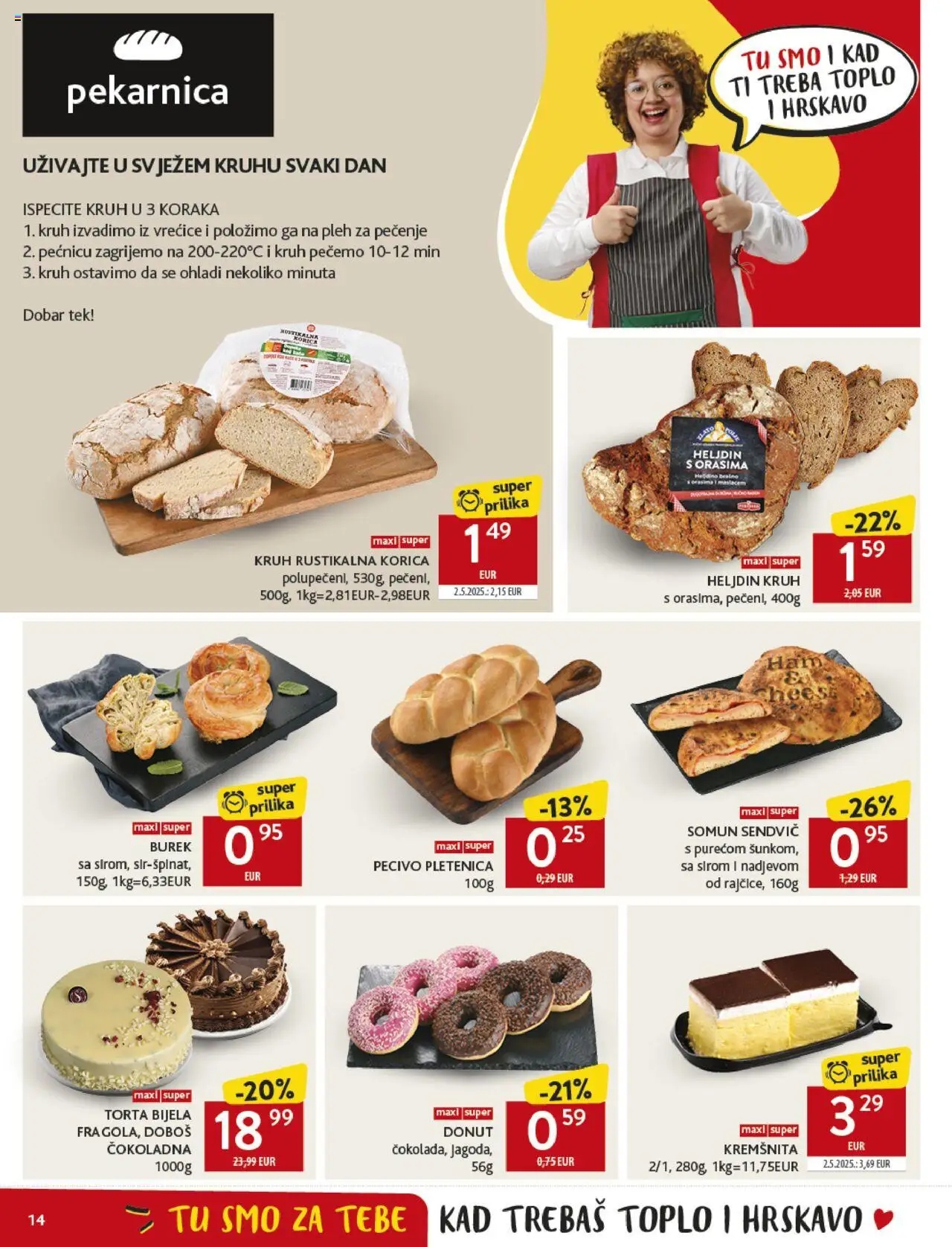 Konzum HR akciós ujság - amely érvényes a következő dátumtól: 13.08.2025 | Oldal: 14 | Termékek: Torta, Burek