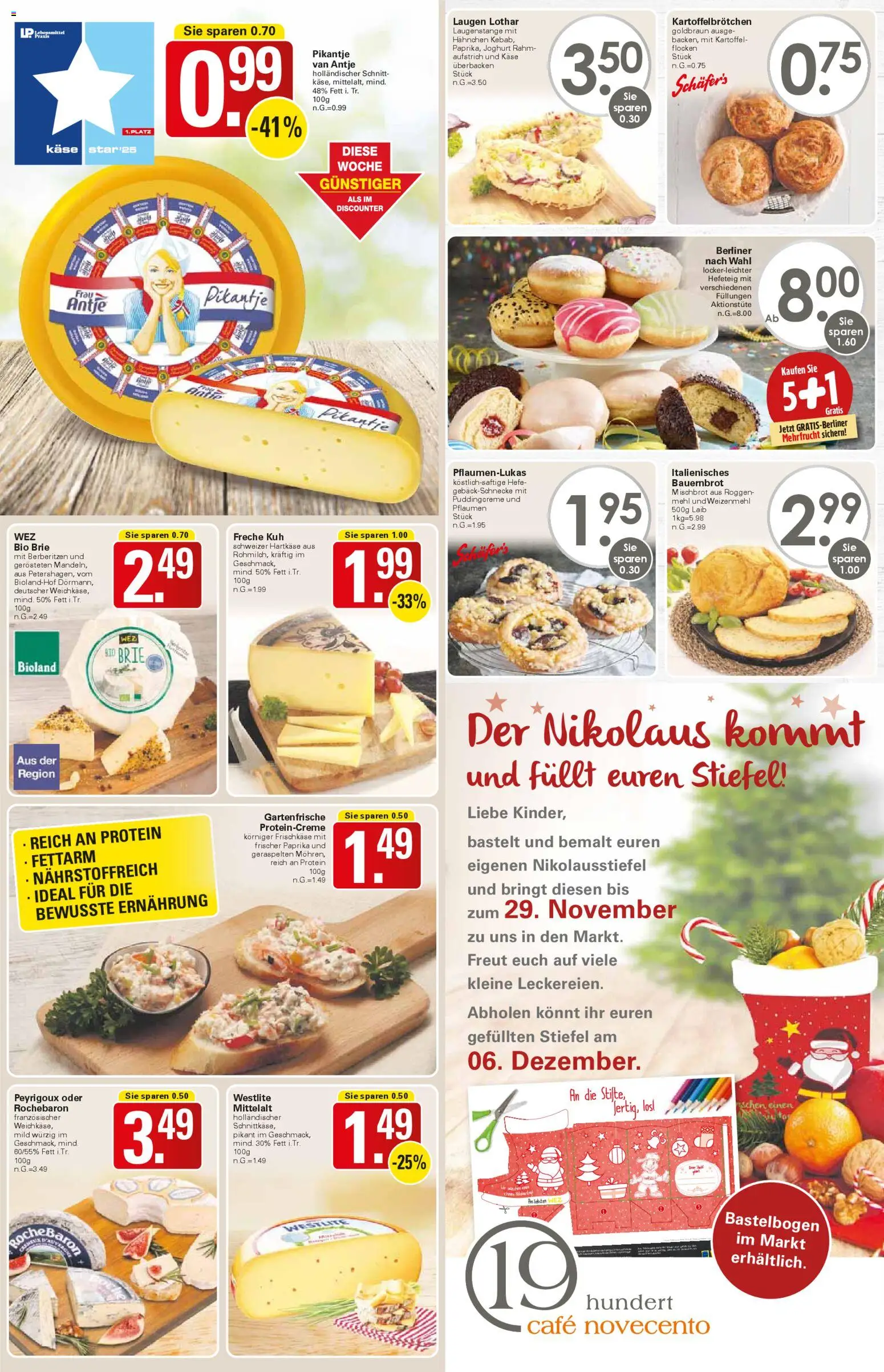 WEZ Prospekt – gültig ab 03.11.2025 | Seite: 5 | Produkte: Hahnchen, Stiefel, Flocken, Frischkase