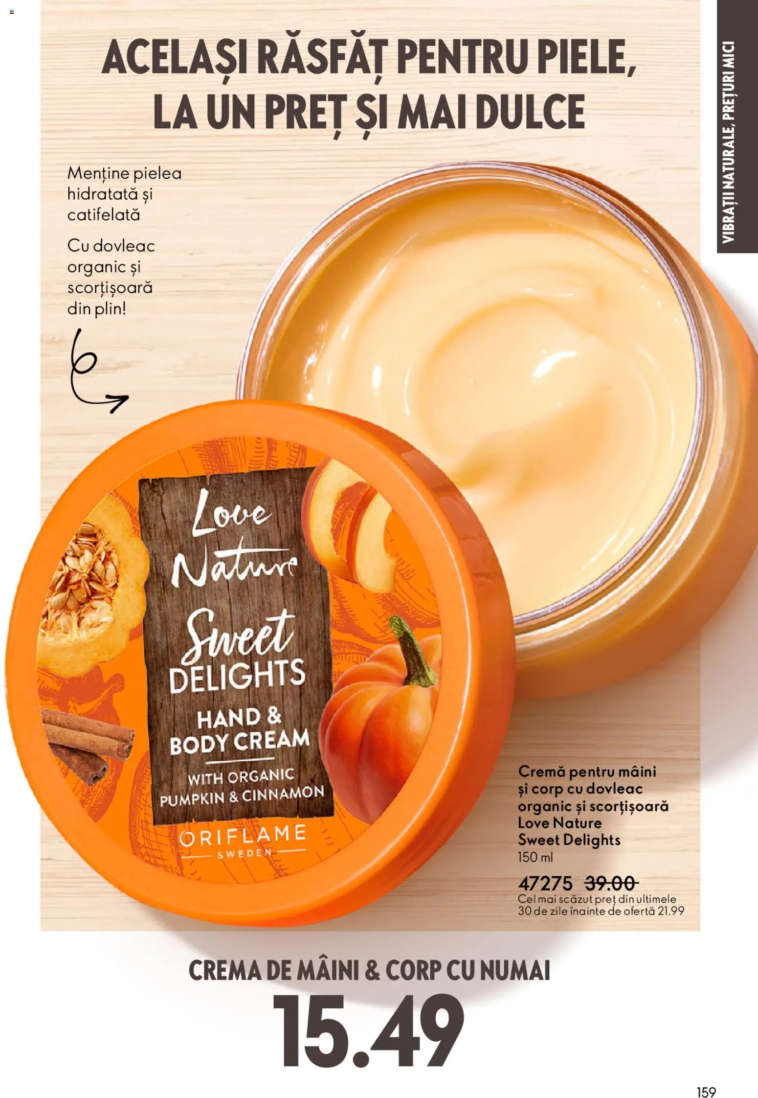 Noul catalog Oriflame – valabil de la 04.03.2026 | Pagină: 159 | Produse: Dovleac, Body, Mici, Cremă