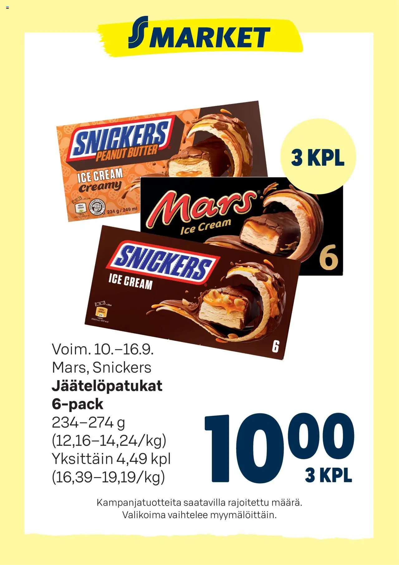 S-market tarjoukset Jäätelöpatukat – voimassa 10.09.2025 alkaen | Sivu: 1