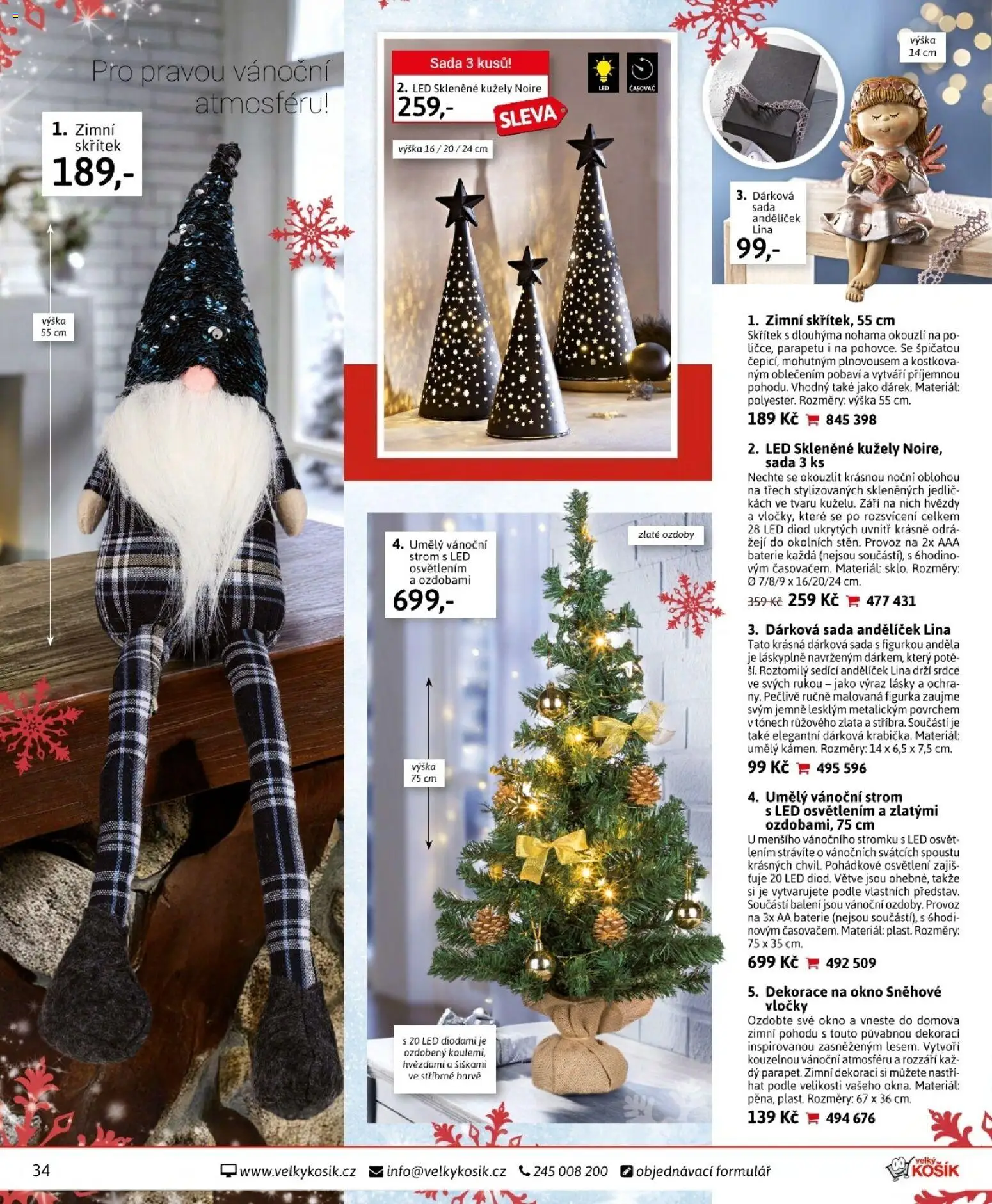 Velký Košík katalog prosinec 2025 od 01.12.2025 | Strana: 34 | Produkty: Vločky, Baterie, LED, Dekorace