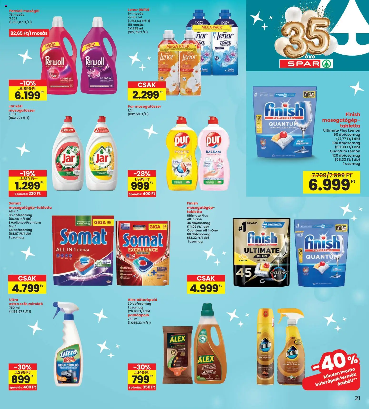 Interspar akciós ujság - amely érvényes a következő dátumtól: 19.02.2026 | Oldal: 21 | Termékek: Perwoll, Somat, Mosogatógép, Mosogatószer
