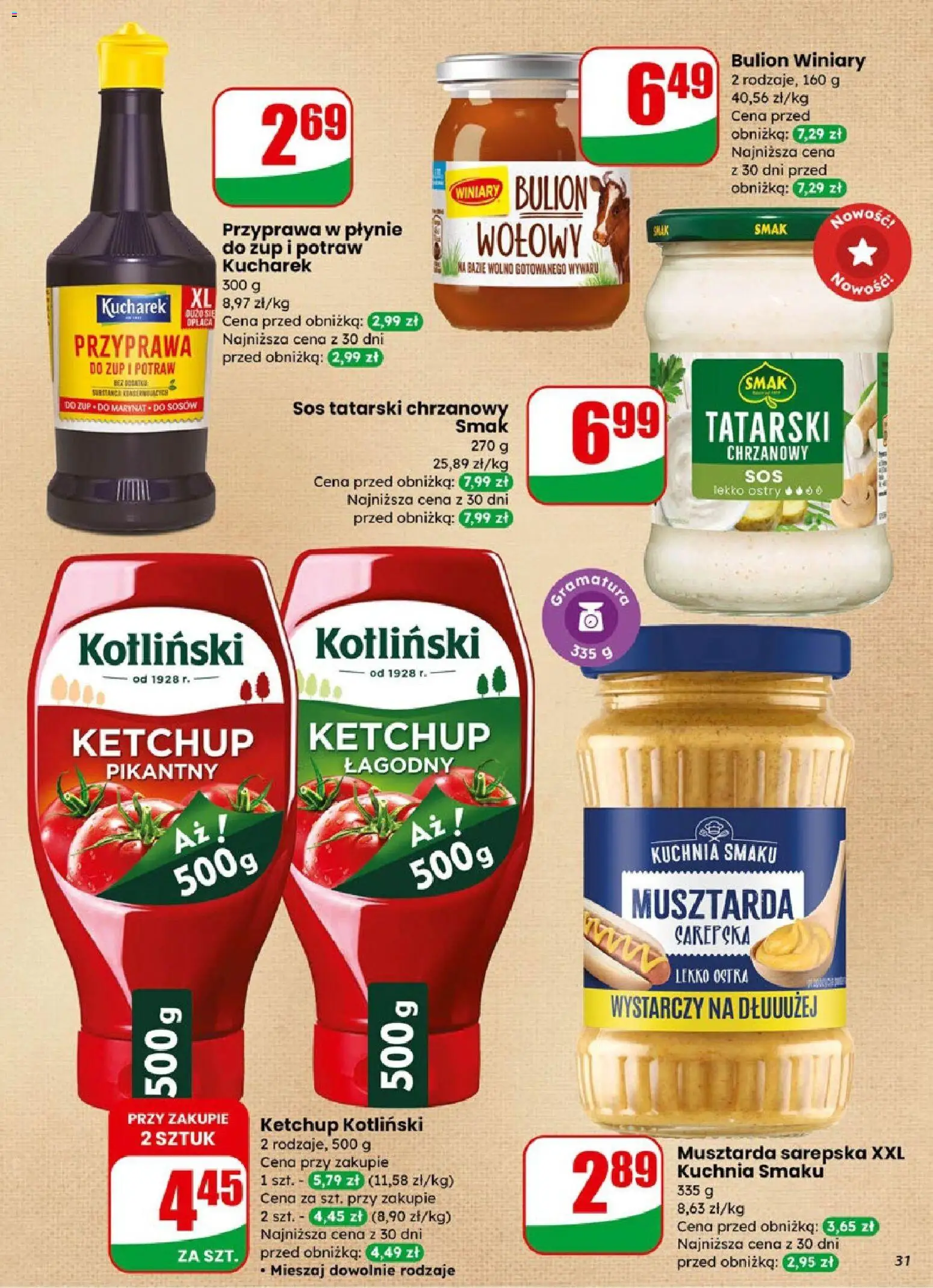Dino Gazetka od 14.01.2026 | Strona: 31 | Produkty: Ketchup, Sos tatarski, Musztarda, Sos