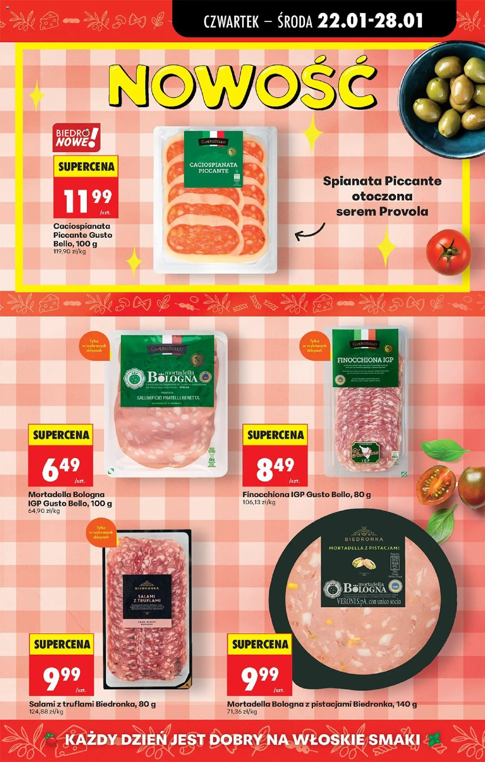 Biedronka gazetka - Oferta w tym tygodniu od 22.01.2026 | Strona: 43 | Produkty: Carbonara, Makaron spaghetti, Bazylia, Prosciutto